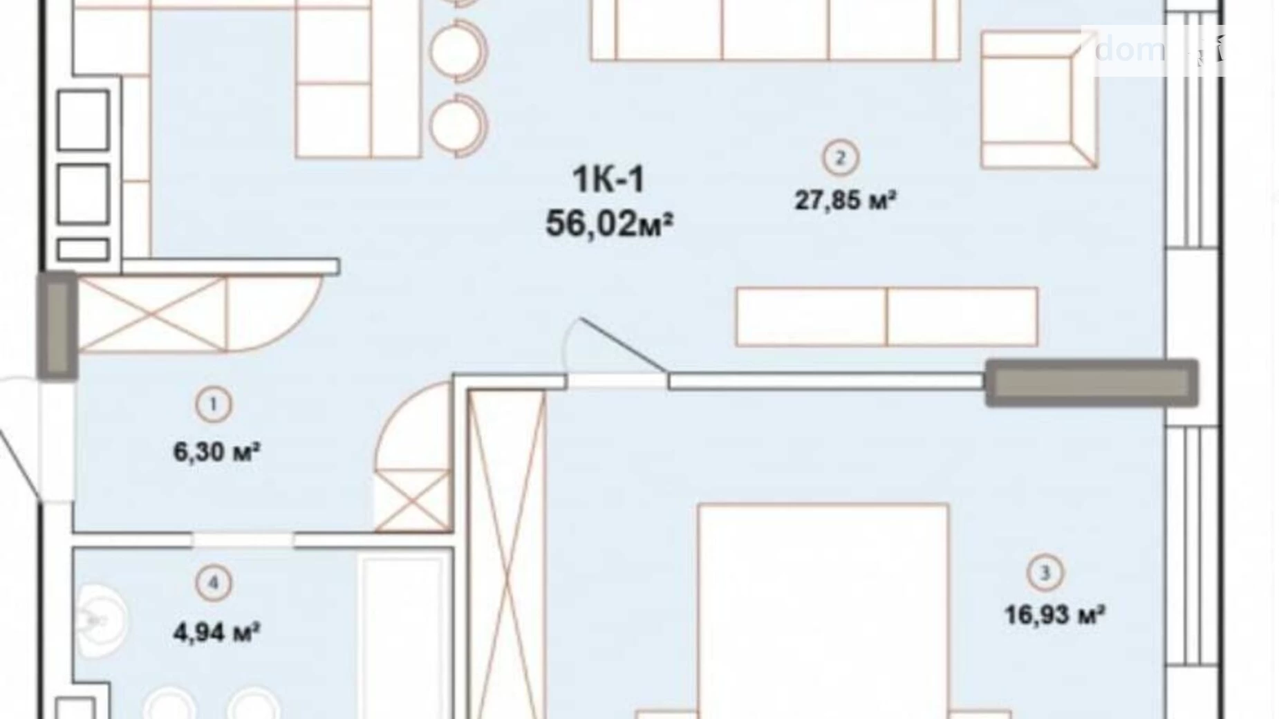 Продается 1-комнатная квартира 57 кв. м в Киеве, ул. Зверинецкая, 72 - фото 2