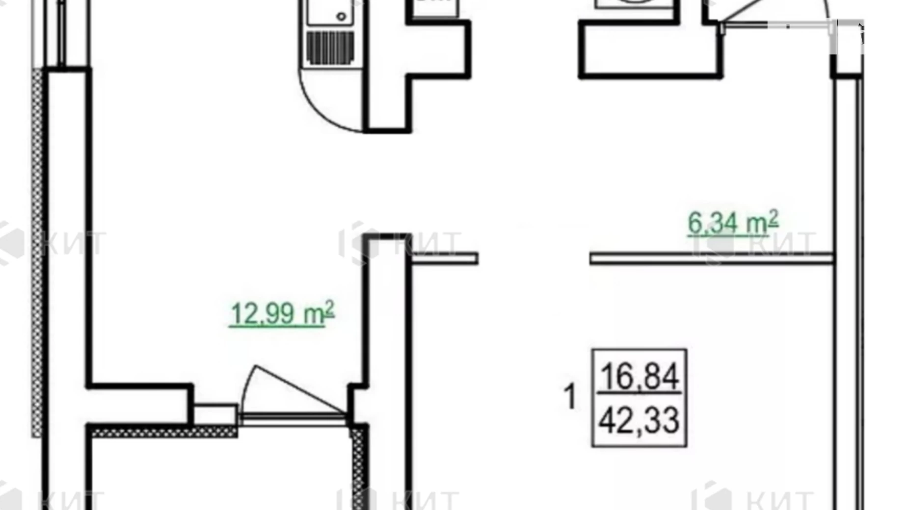 Продається 1-кімнатна квартира 42 кв. м у Харкові, вул. Полтавський Шлях, 188А - фото 3