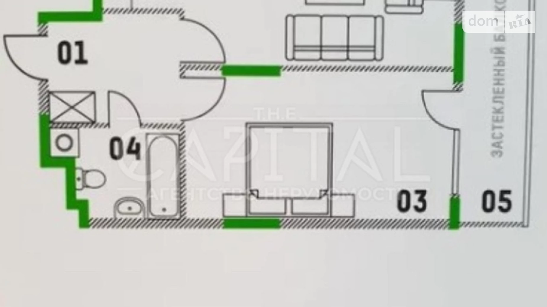 Продается 1-комнатная квартира 61 кв. м в Киеве, бул. Леси Украинки, 8