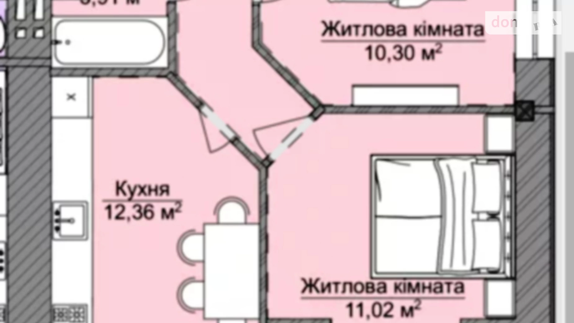 Продається 2-кімнатна квартира 57.77 кв. м у Одесі, вул. Палія Семена