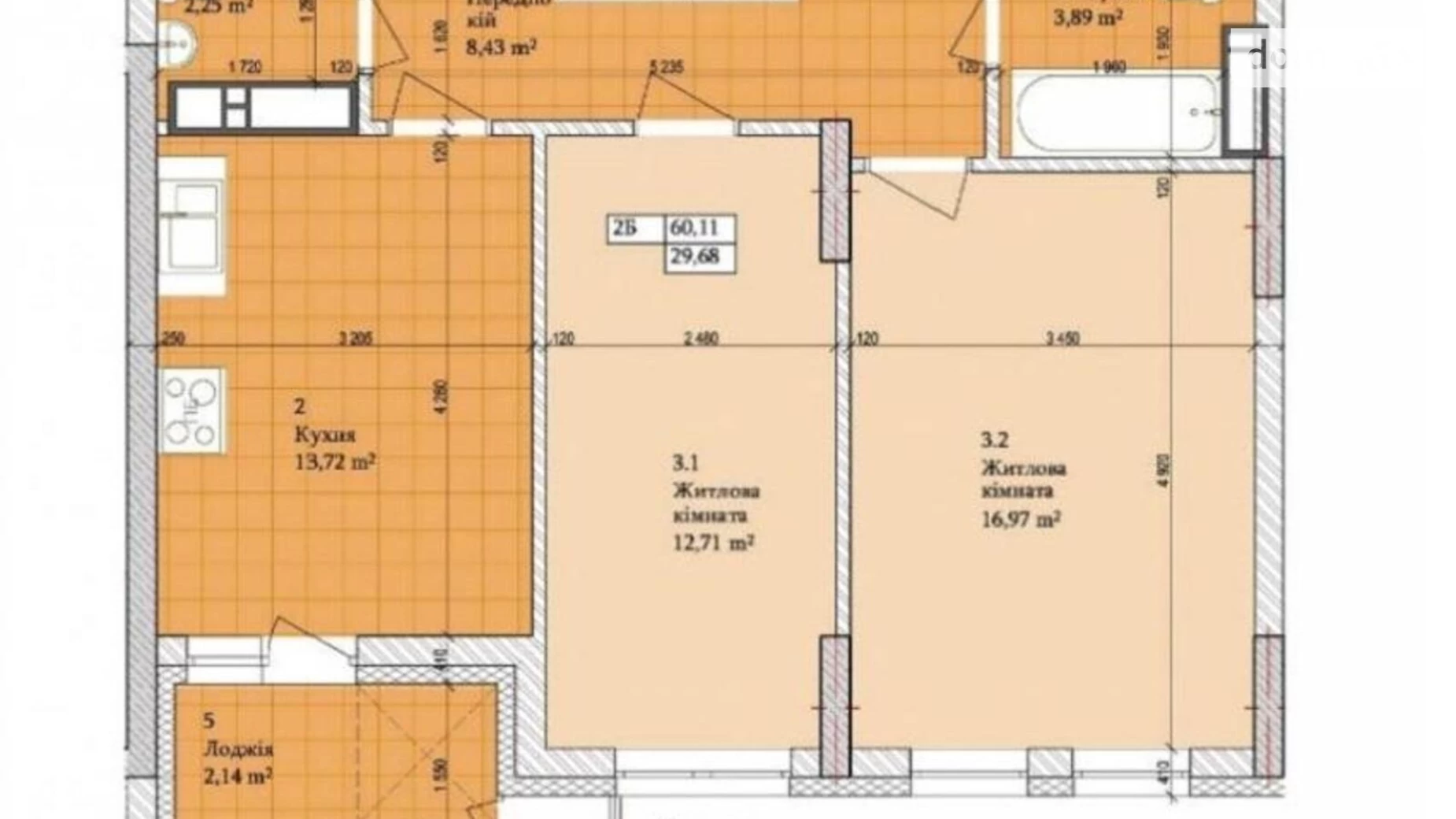 Продается 2-комнатная квартира 60 кв. м в Киеве, ул. Владимира Сосюры, 6