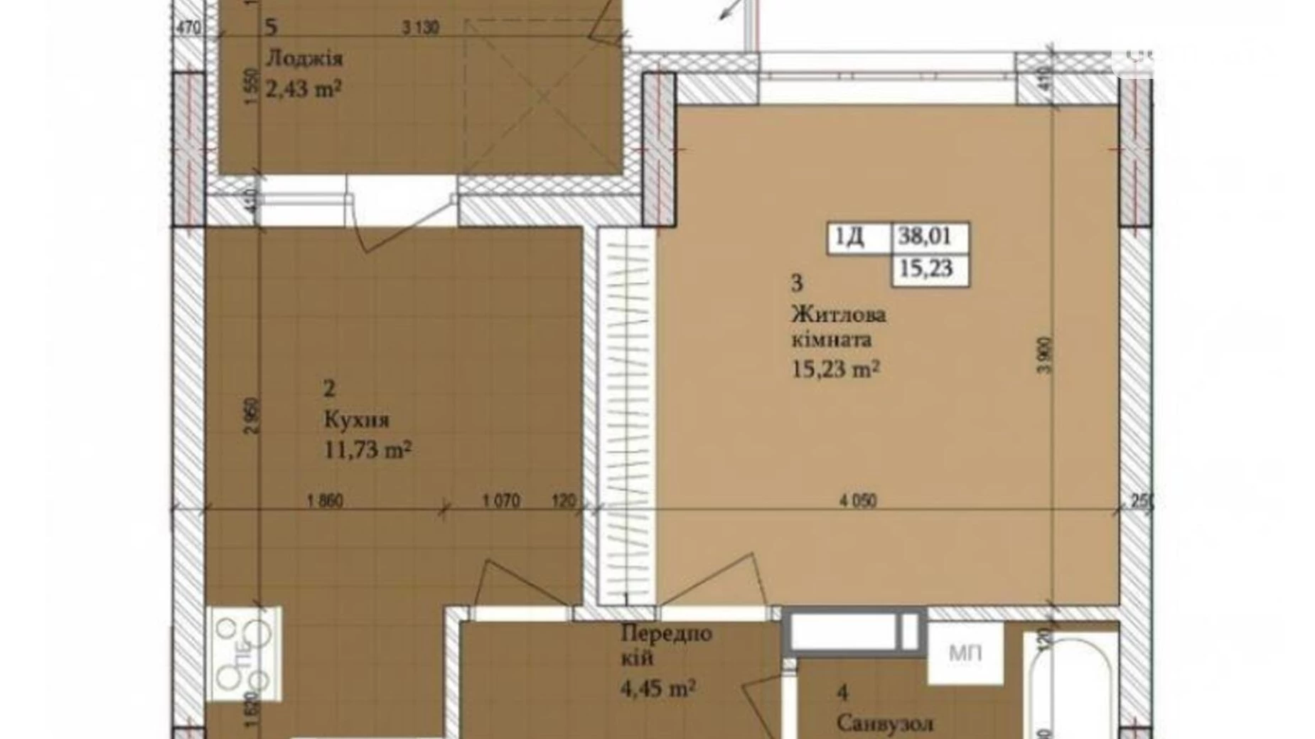 Продається 1-кімнатна квартира 38 кв. м у Києві, вул. Володимира Сосюри, 6 - фото 2