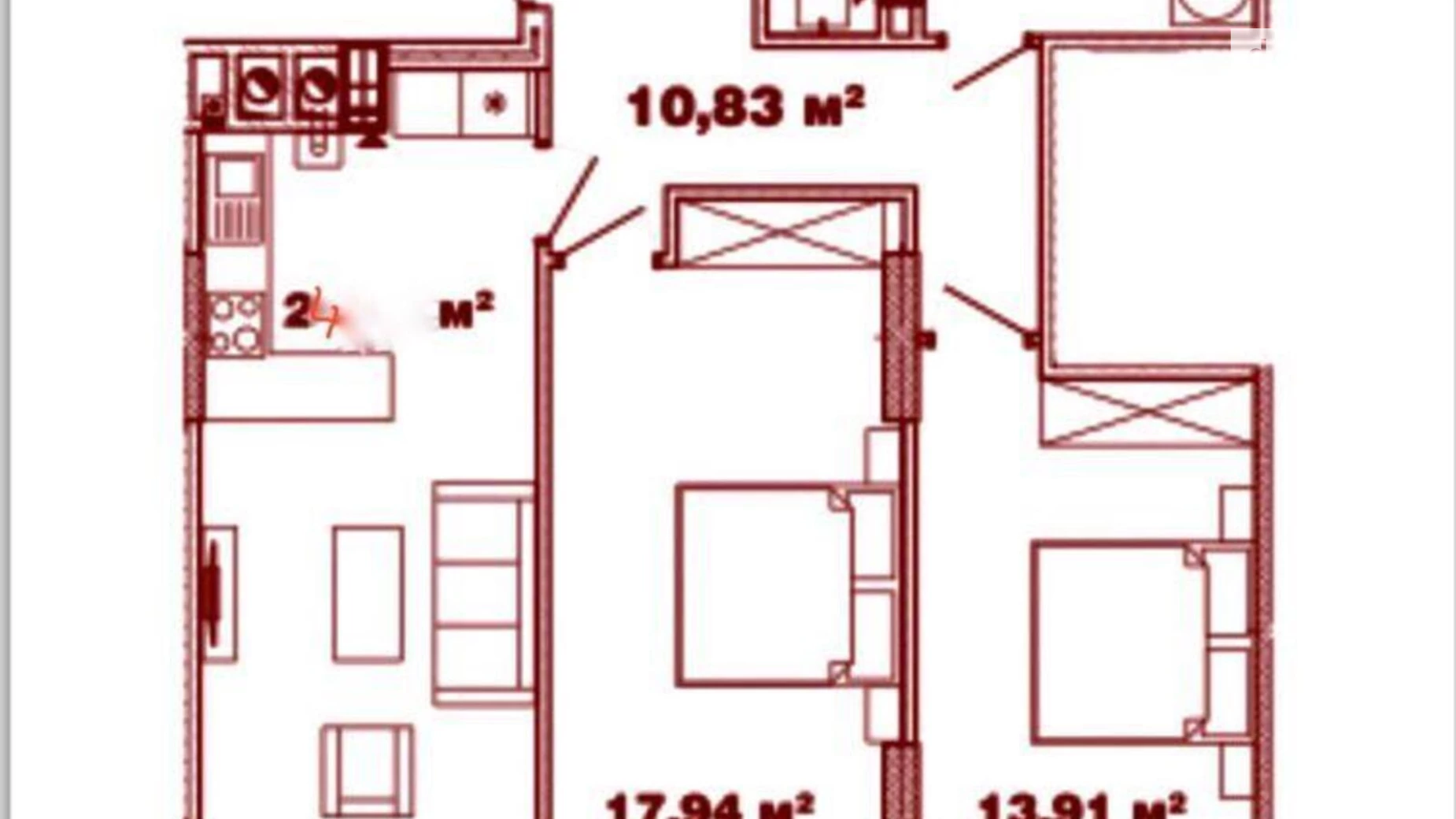 Продается 2-комнатная квартира 74 кв. м в Петропавловской Борщаговке, ул. Бархатная, 1