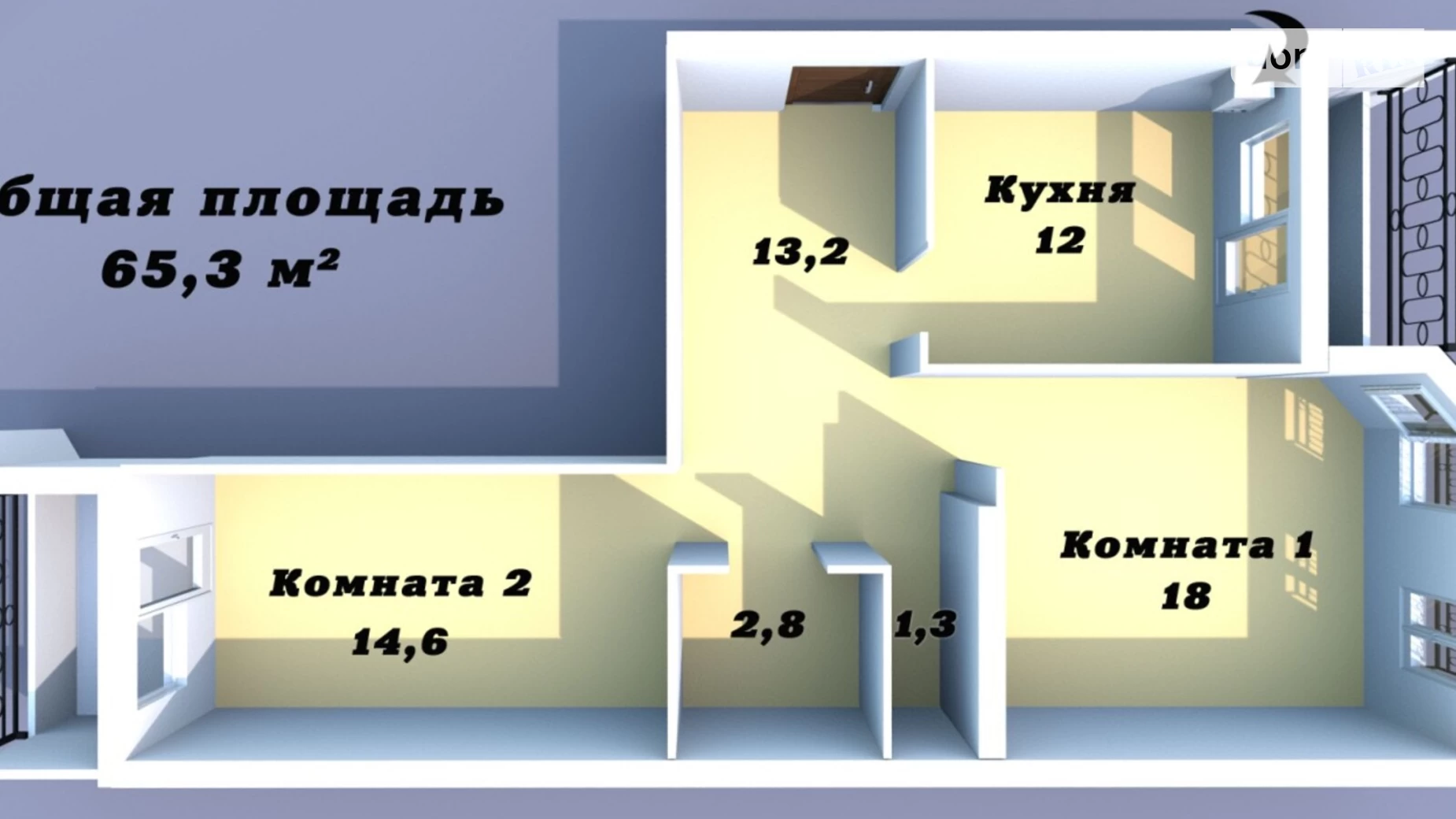 Продається 2-кімнатна квартира 66 кв. м у Одесі, вул. Академіка Вільямса, 56А