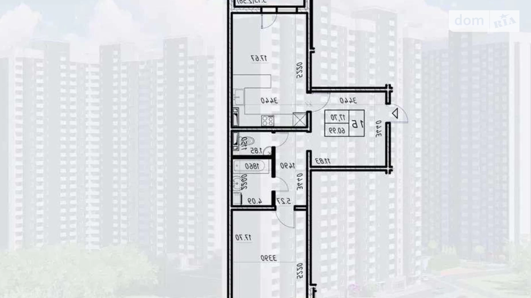 Продается 1-комнатная квартира 54 кв. м в Киеве, ул. Коноплянская, 22 - фото 4