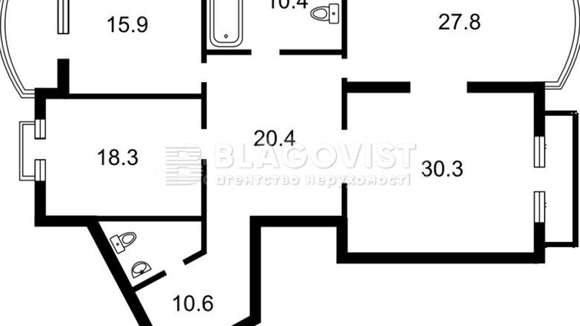 Продается 3-комнатная квартира 147 кв. м в Киеве, наб. Оболонская, 7