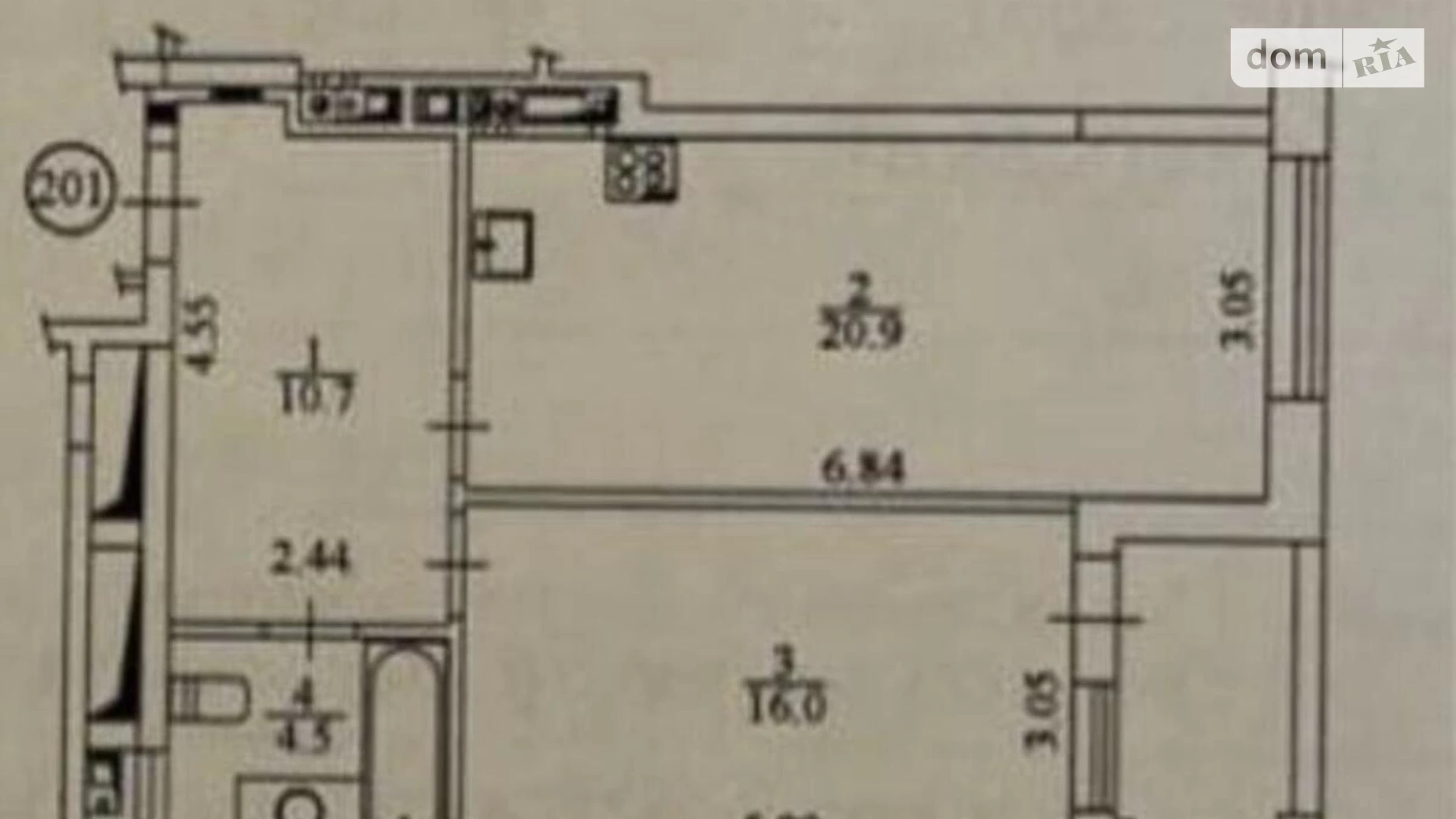 Продается 1-комнатная квартира 54 кв. м в Киеве, ул. Деловая, 2А