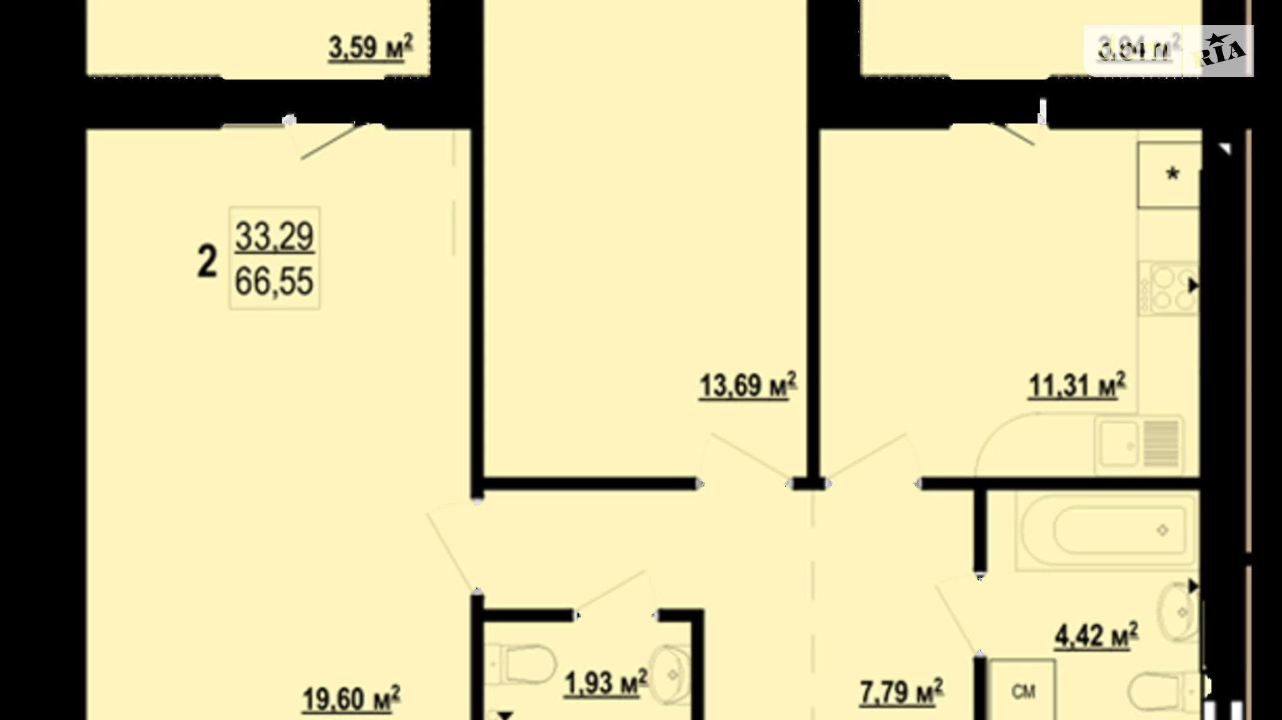 Продається 2-кімнатна квартира 66 кв. м у Харкові, вул. Шевченка, 327 - фото 3