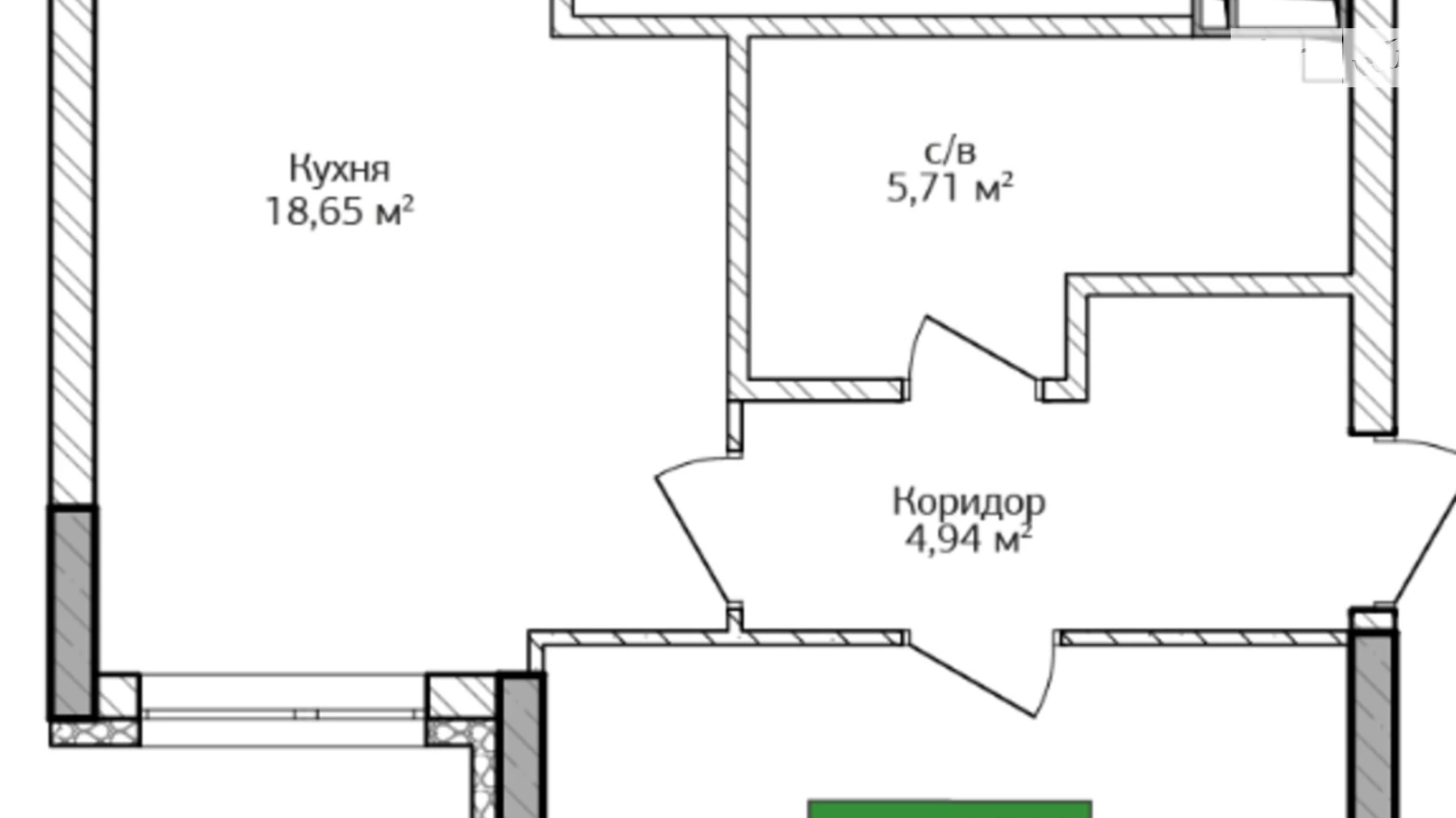 Продается 1-комнатная квартира 46.4 кв. м в Ирпене, ул. Университетская