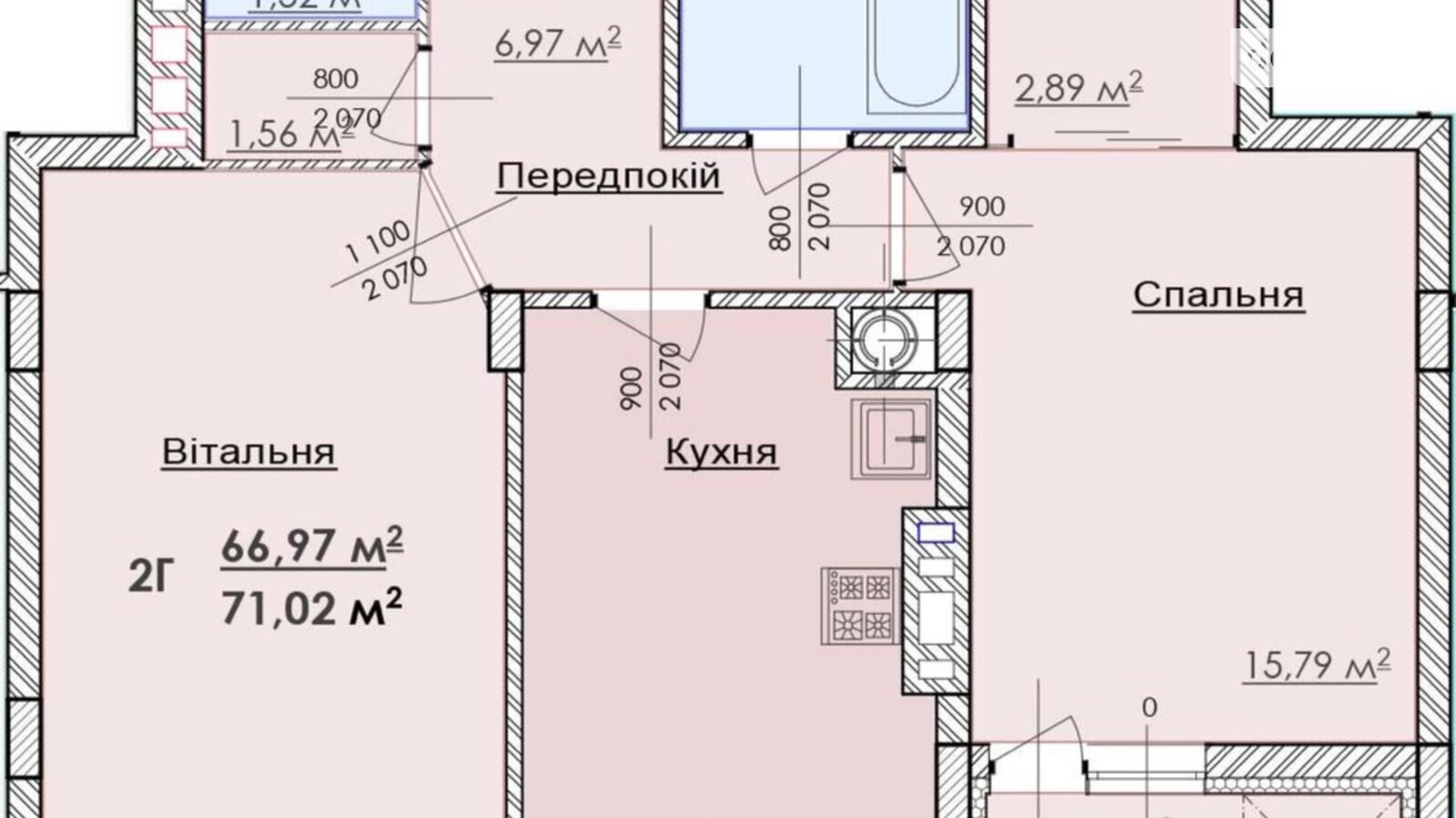 Продається 2-кімнатна квартира 71 кв. м у Львові, вул. Величковського