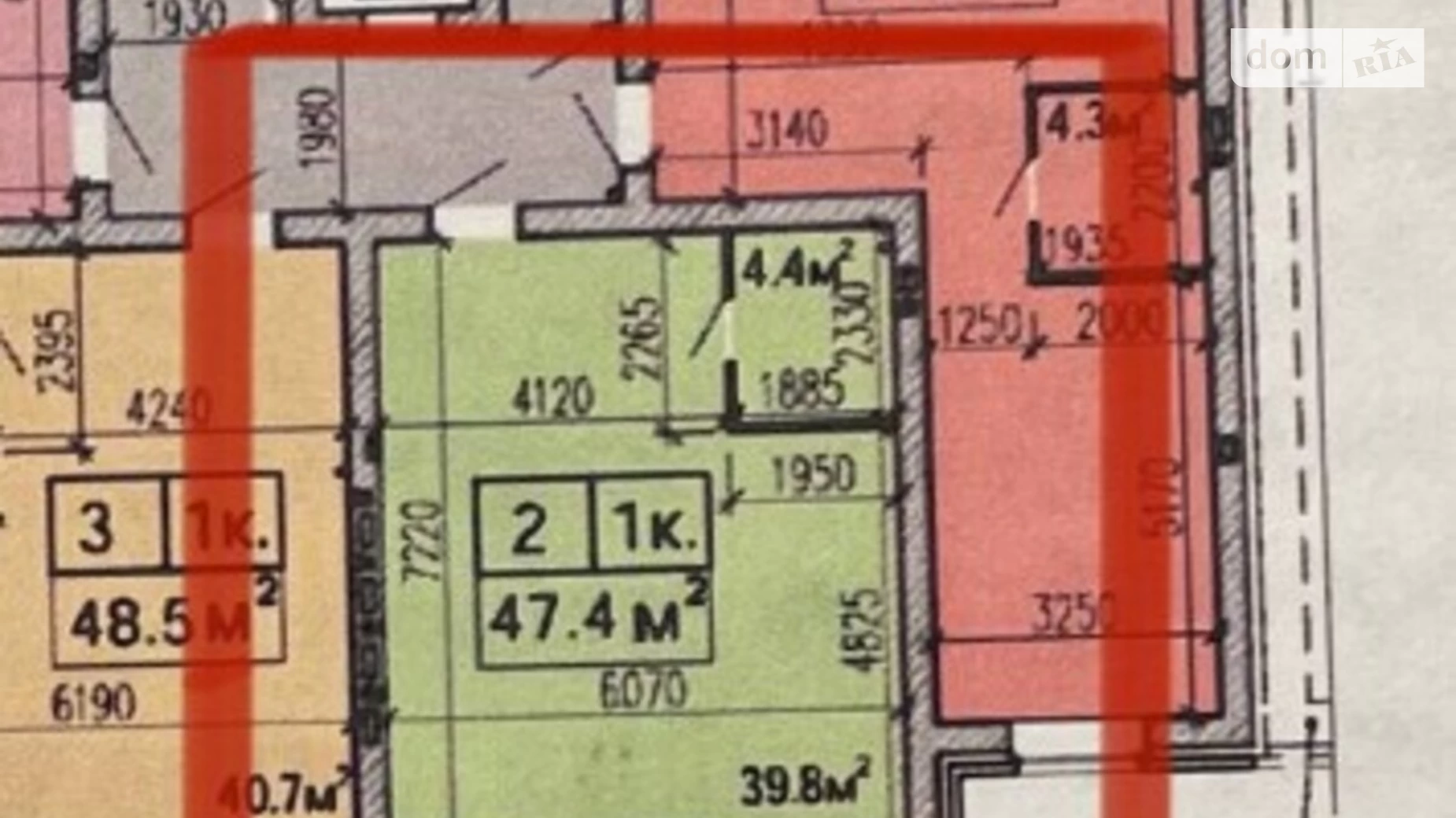 Продается 2-комнатная квартира 47.4 кв. м в Днепре, просп. Мира