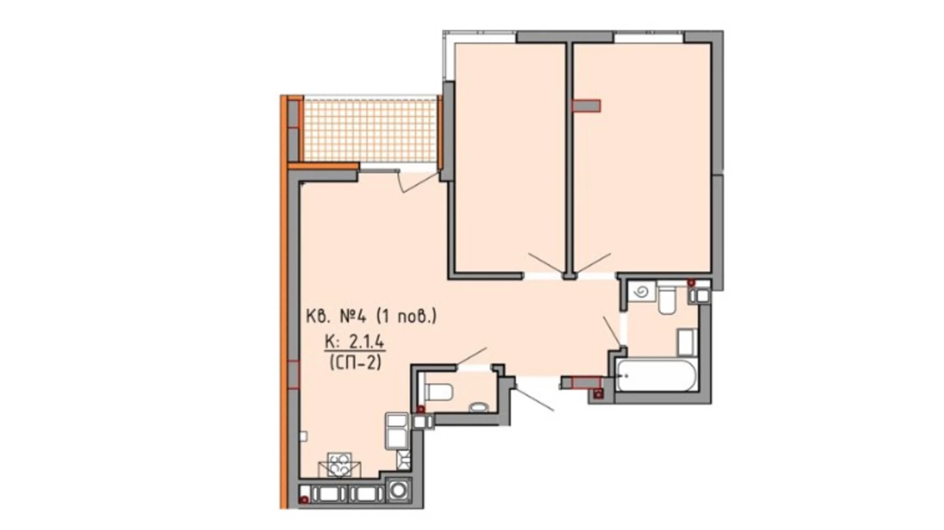 Продается 2-комнатная квартира 61 кв. м в Ровно