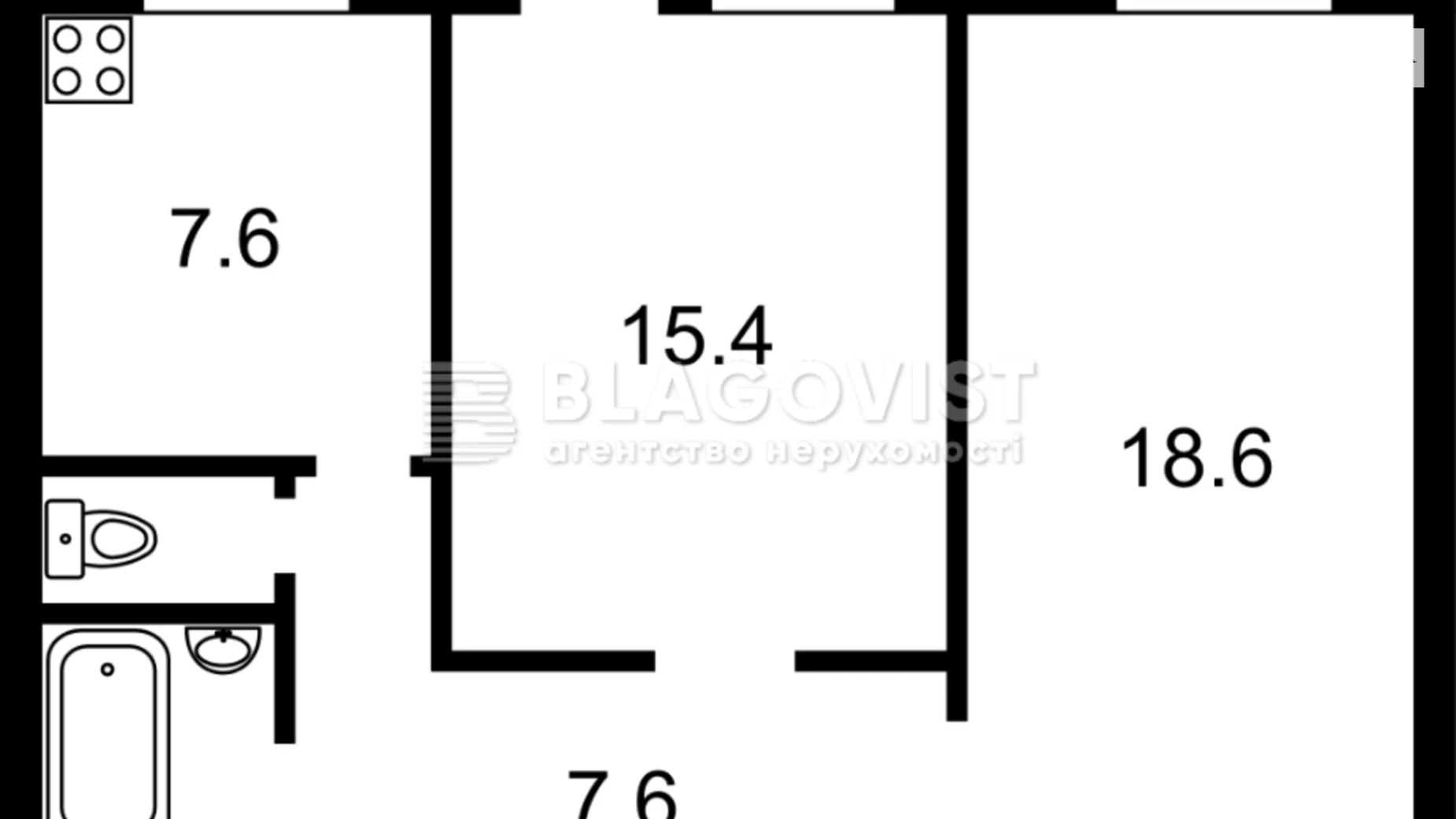 Продается 2-комнатная квартира 53.4 кв. м в Киеве, ул. Петра Сагайдачного, 16Б