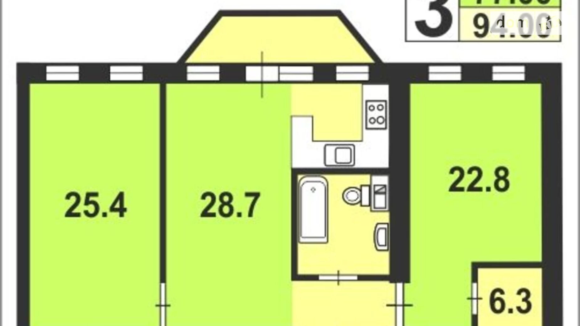 Продається 3-кімнатна квартира 94 кв. м у Києві, вул. Михайлівська