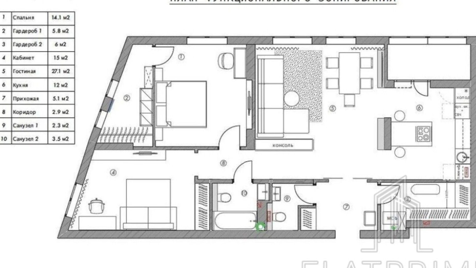 Продается 3-комнатная квартира 96 кв. м в Киеве, ул. Богдановская, 7А