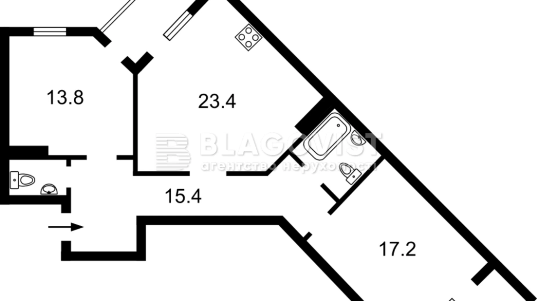 Продается 2-комнатная квартира 84 кв. м в Киеве, ул. Голосеевская, 13Б