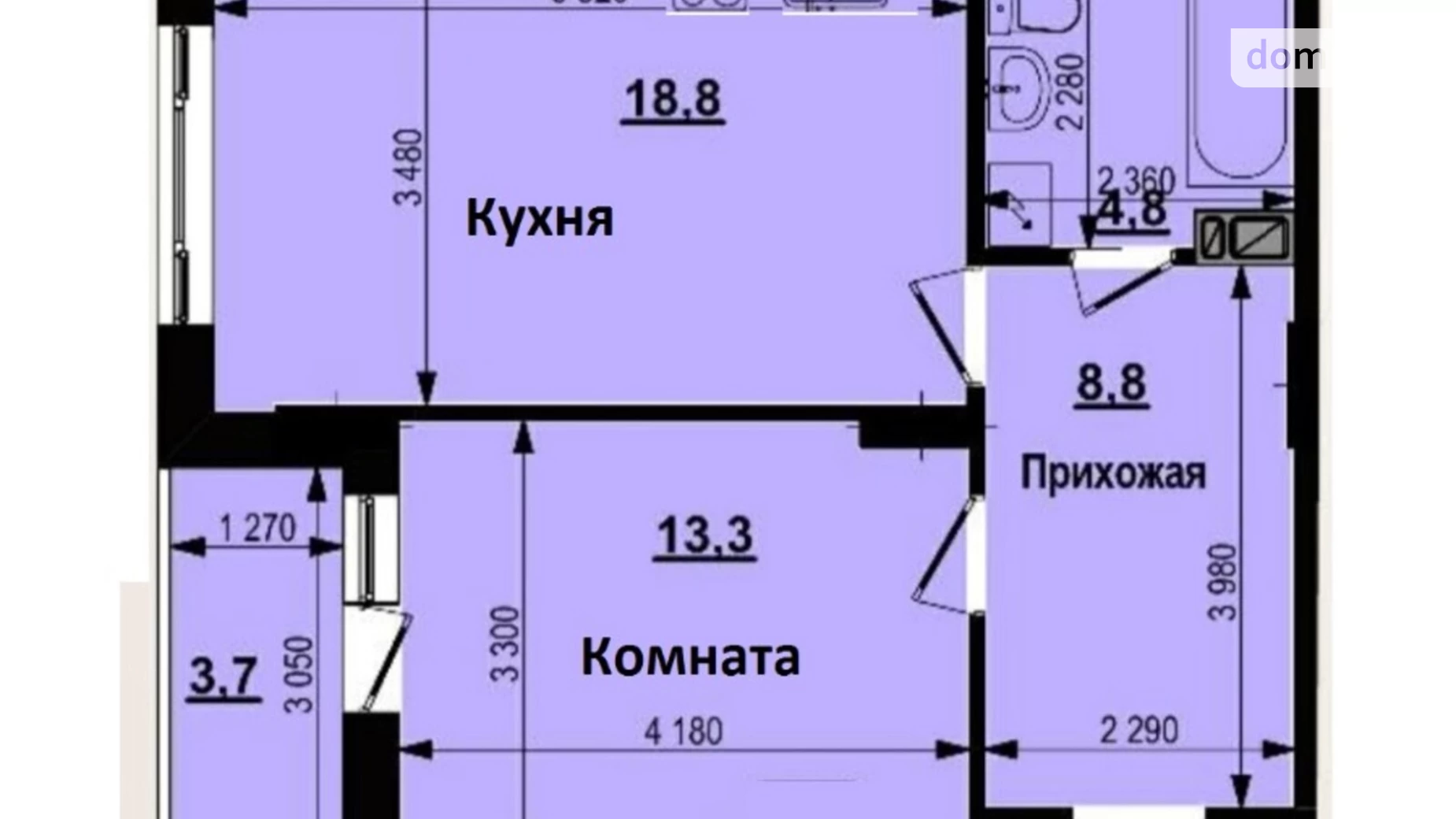 Продается 1-комнатная квартира 48 кв. м в Харькове, просп. Героев Харькова(Московский), 160