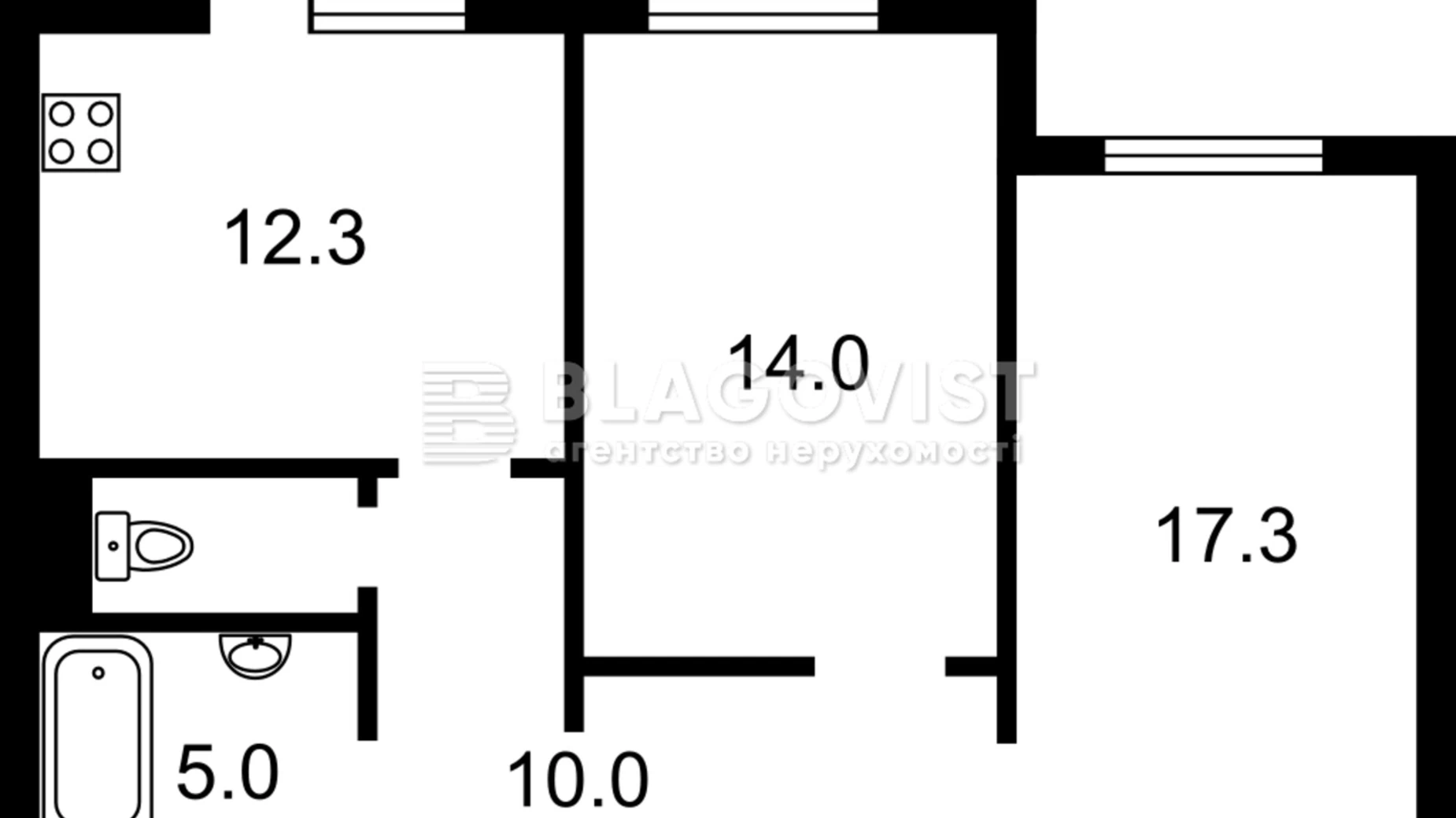 Продается 2-комнатная квартира 63 кв. м в Киеве, ул. Михаила Максимовича, 7