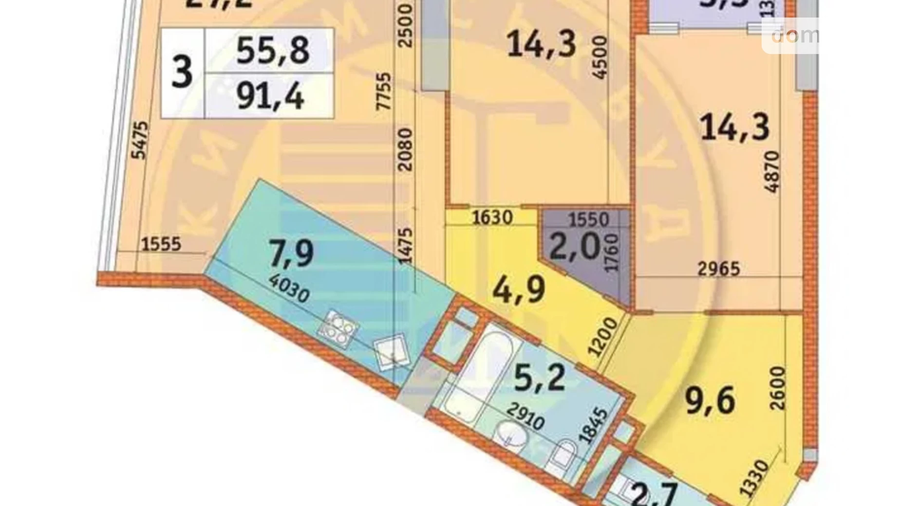 Продається 3-кімнатна квартира 92 кв. м у Києві, просп. Берестейський(Перемоги), 11