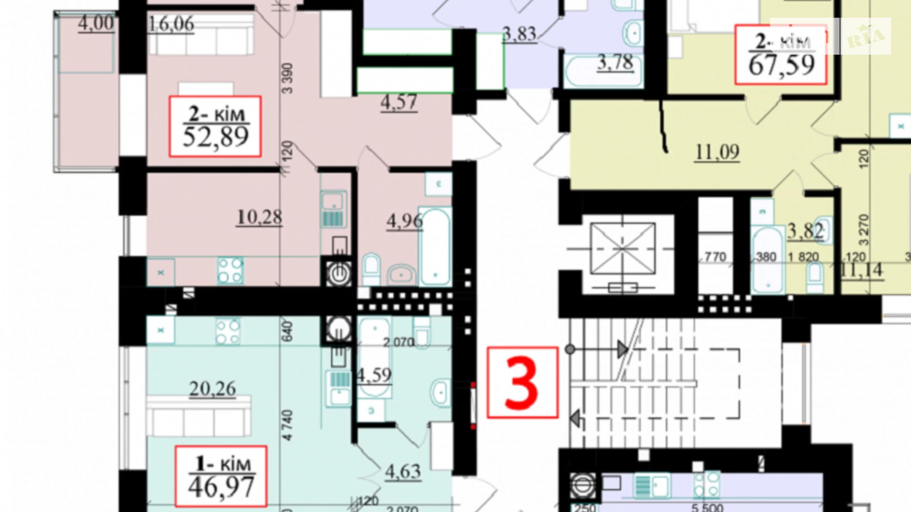 Продается 3-комнатная квартира 67.43 кв. м в Ивано-Франковске, ул. Гетьмана Ивана Мазепы, 168