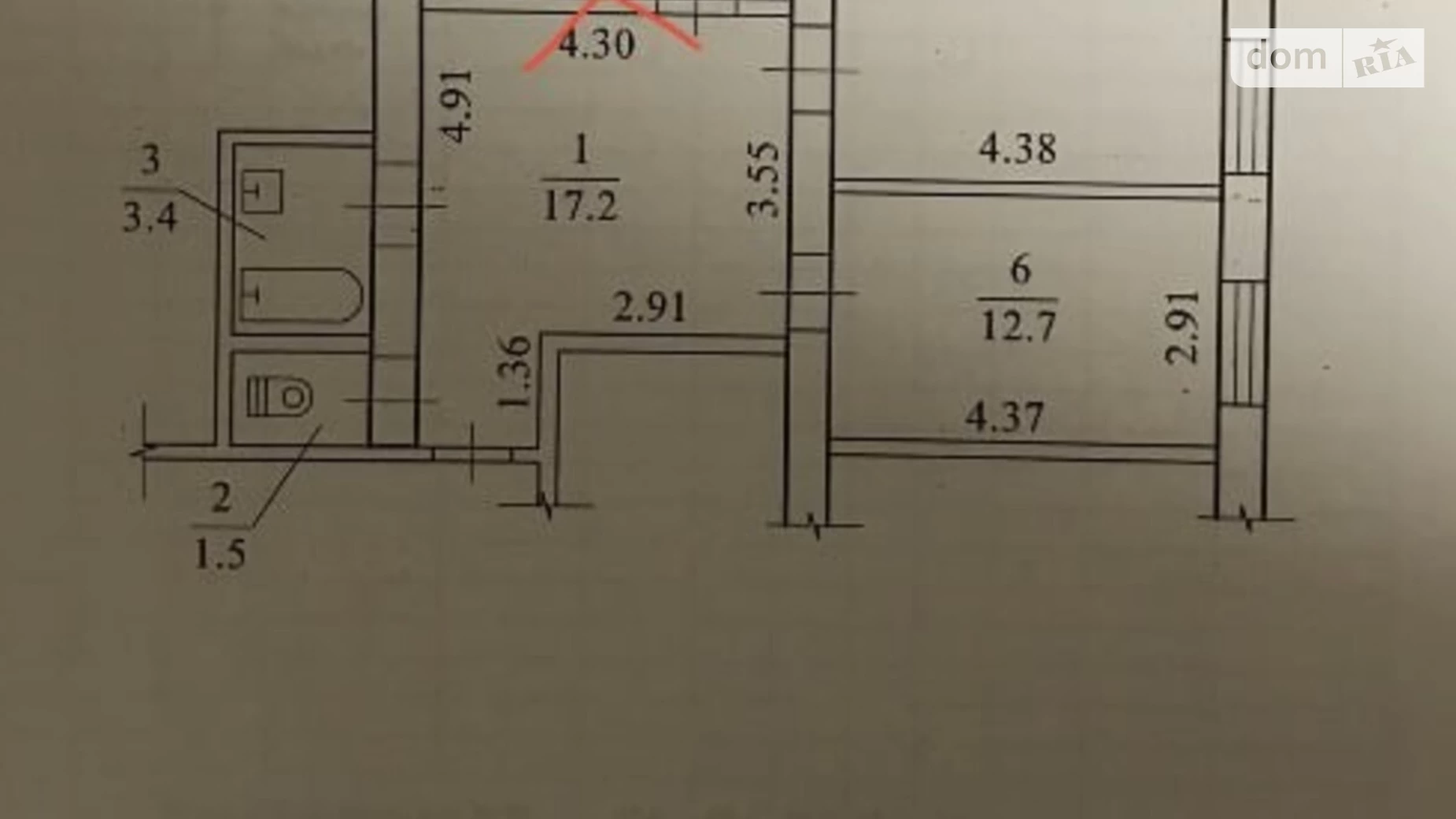 Продается 3-комнатная квартира 72 кв. м в Днепре, мас. Тополь-1