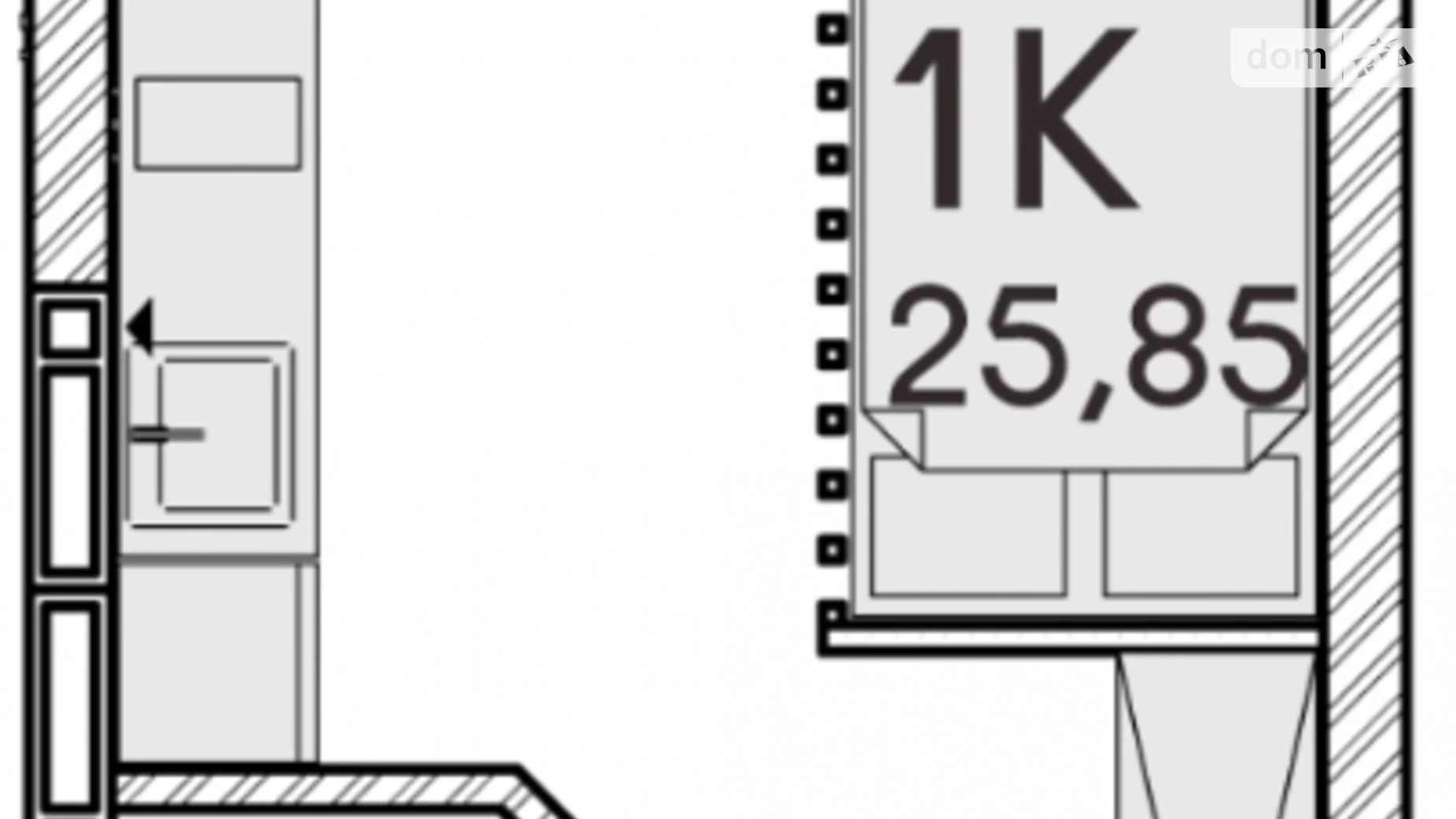 Продается 1-комнатная квартира 26 кв. м в Ирпене, ул. Достоевского, 1В