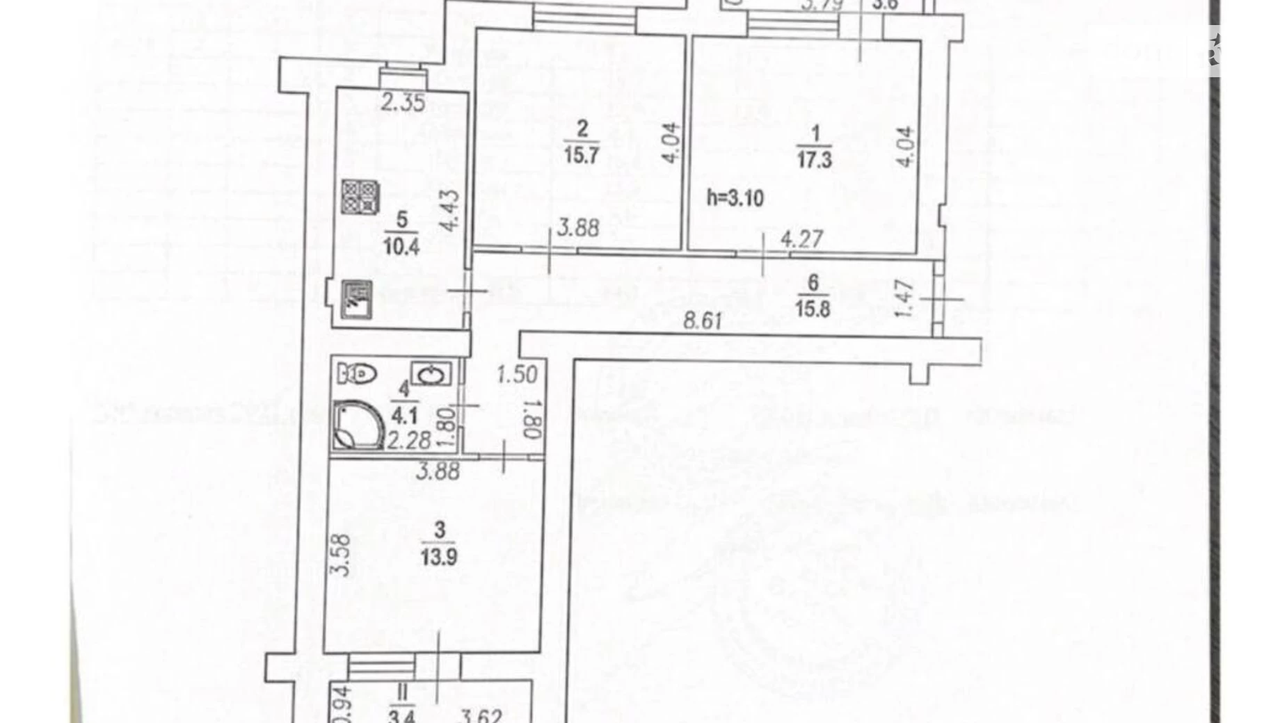 Продается 3-комнатная квартира 80 кв. м в Днепре, ул. Набережная Победы