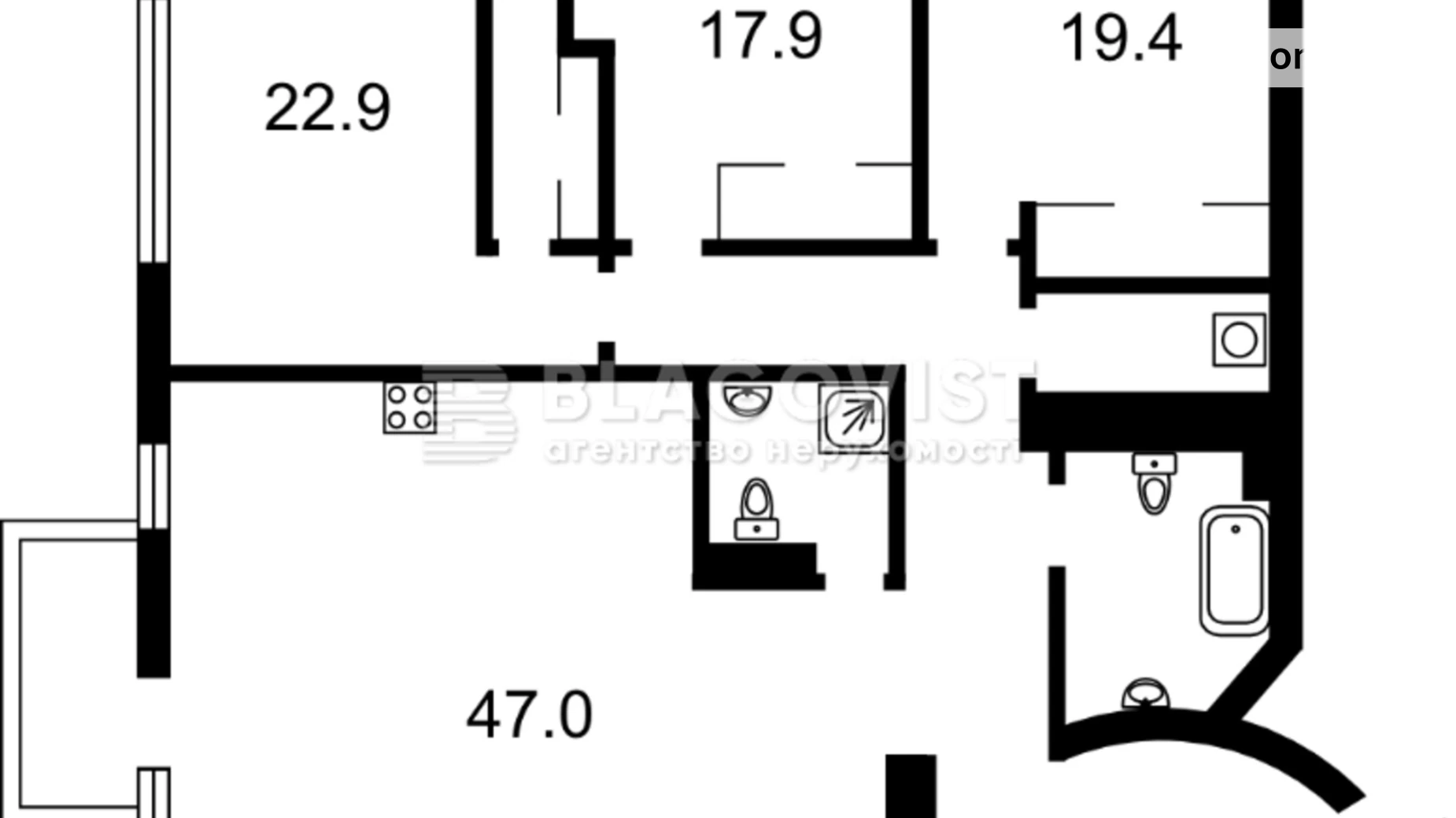 Продается 4-комнатная квартира 170 кв. м в Киеве, ул. Бульварно-Кудрявская, 21