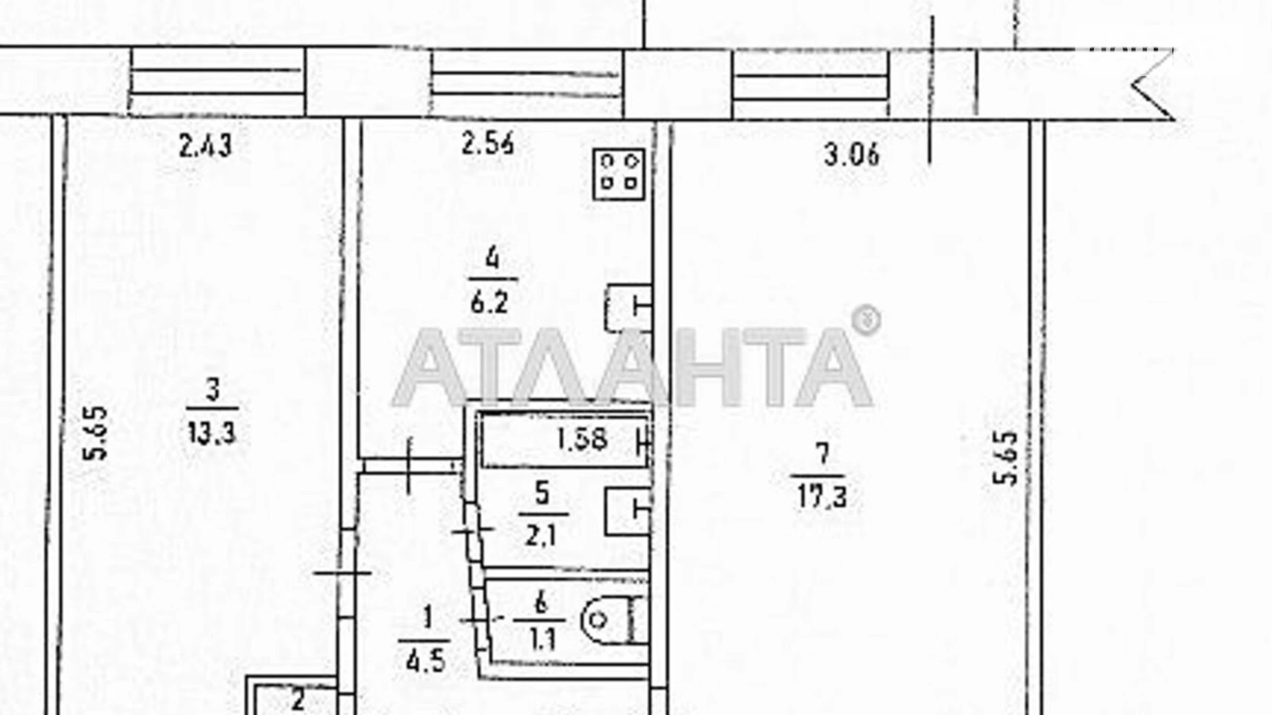 Продається 2-кімнатна квартира 47 кв. м у Одесі, вул. Жоліо-Кюрі