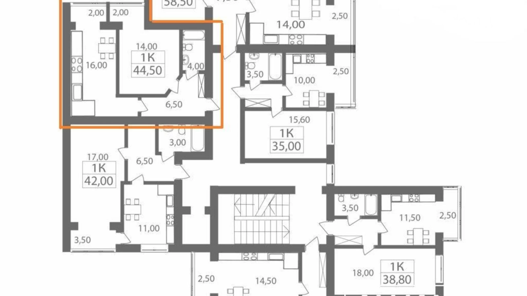 Продается 1-комнатная квартира 44.5 кв. м в Ивано-Франковске, ул. Высочана Семена