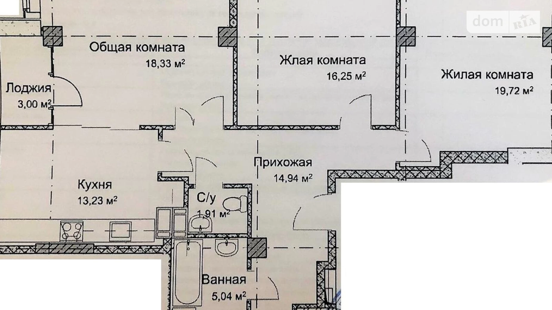 Продається 3-кімнатна квартира 93 кв. м у Харкові, вул. Молочна, 56