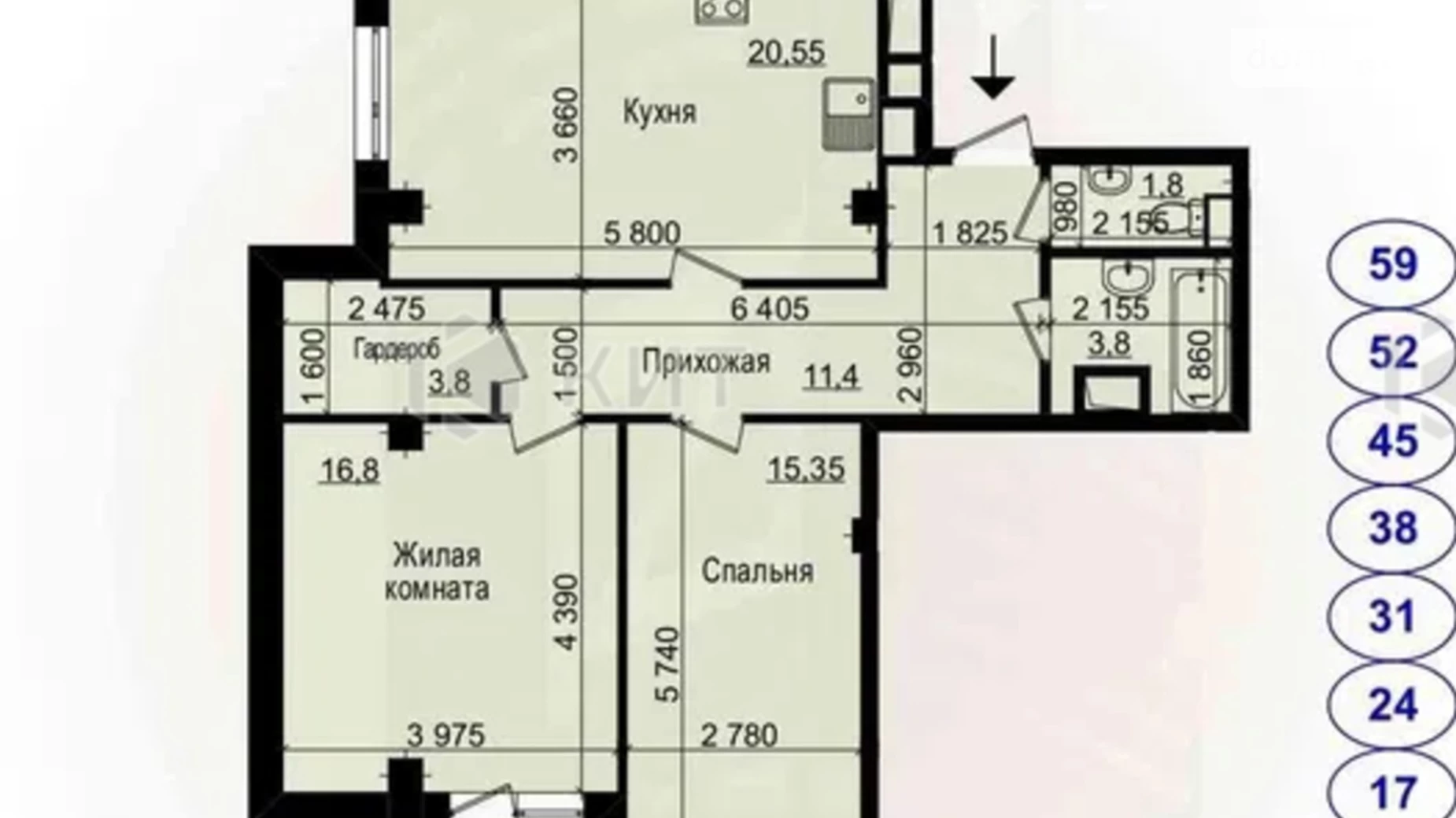 Продается 2-комнатная квартира 76 кв. м в Харькове, просп. Героев Харькова(Московский), 158 - фото 2