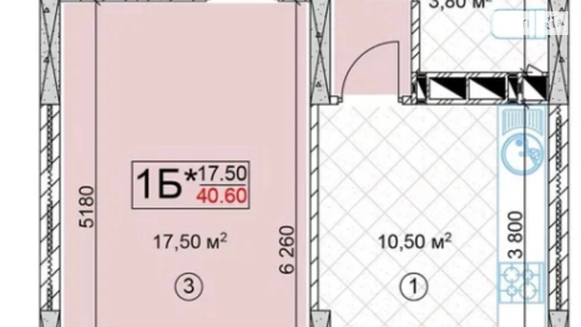 Продается 1-комнатная квартира 41 кв. м в Киеве, пер. Машиностроительный, 26