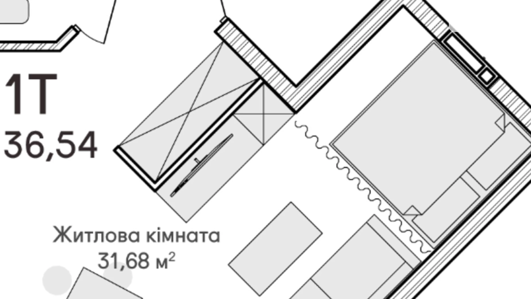 Продается 1-комнатная квартира 36 кв. м в Ирпене, ул. Озерная