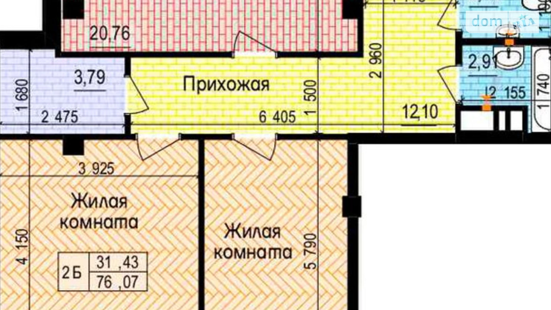 Продається 2-кімнатна квартира 76 кв. м у Харкові, просп. Льва Ландау, 60 - фото 3