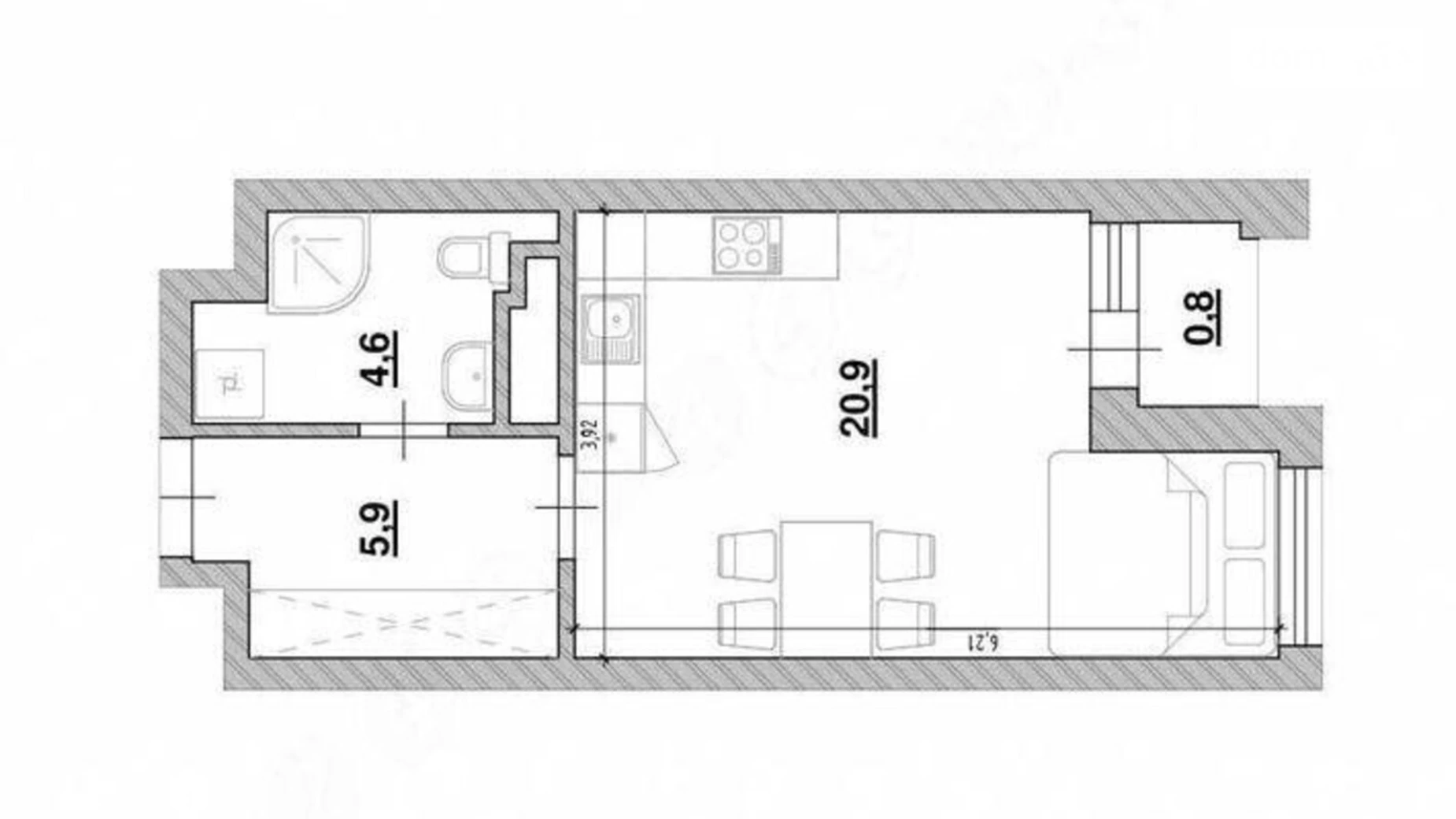 Продается 1-комнатная квартира 32 кв. м в Киеве, ул. Ростиславська(Маршала Рыбалко), 5Б