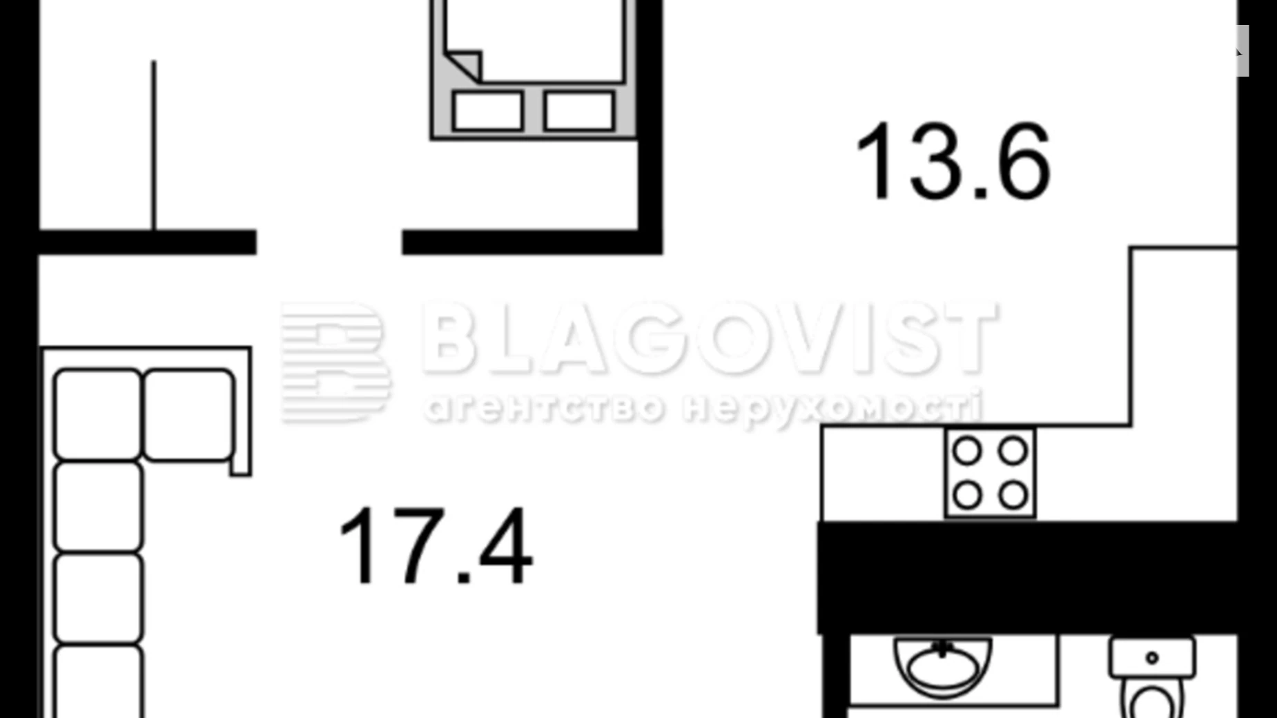 Продається 1-кімнатна квартира 45 кв. м у Києві, вул. Юнацька, 6