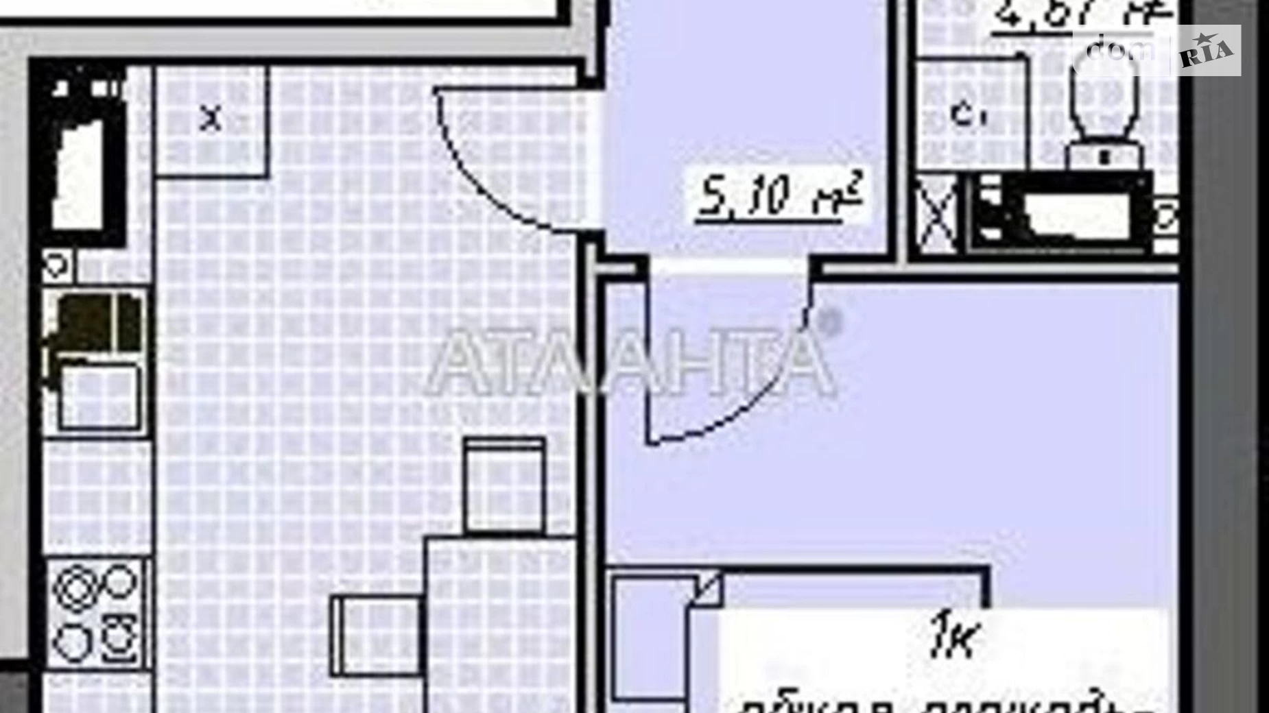 Продается 1-комнатная квартира 37.7 кв. м в Одессе, пер. Курортный