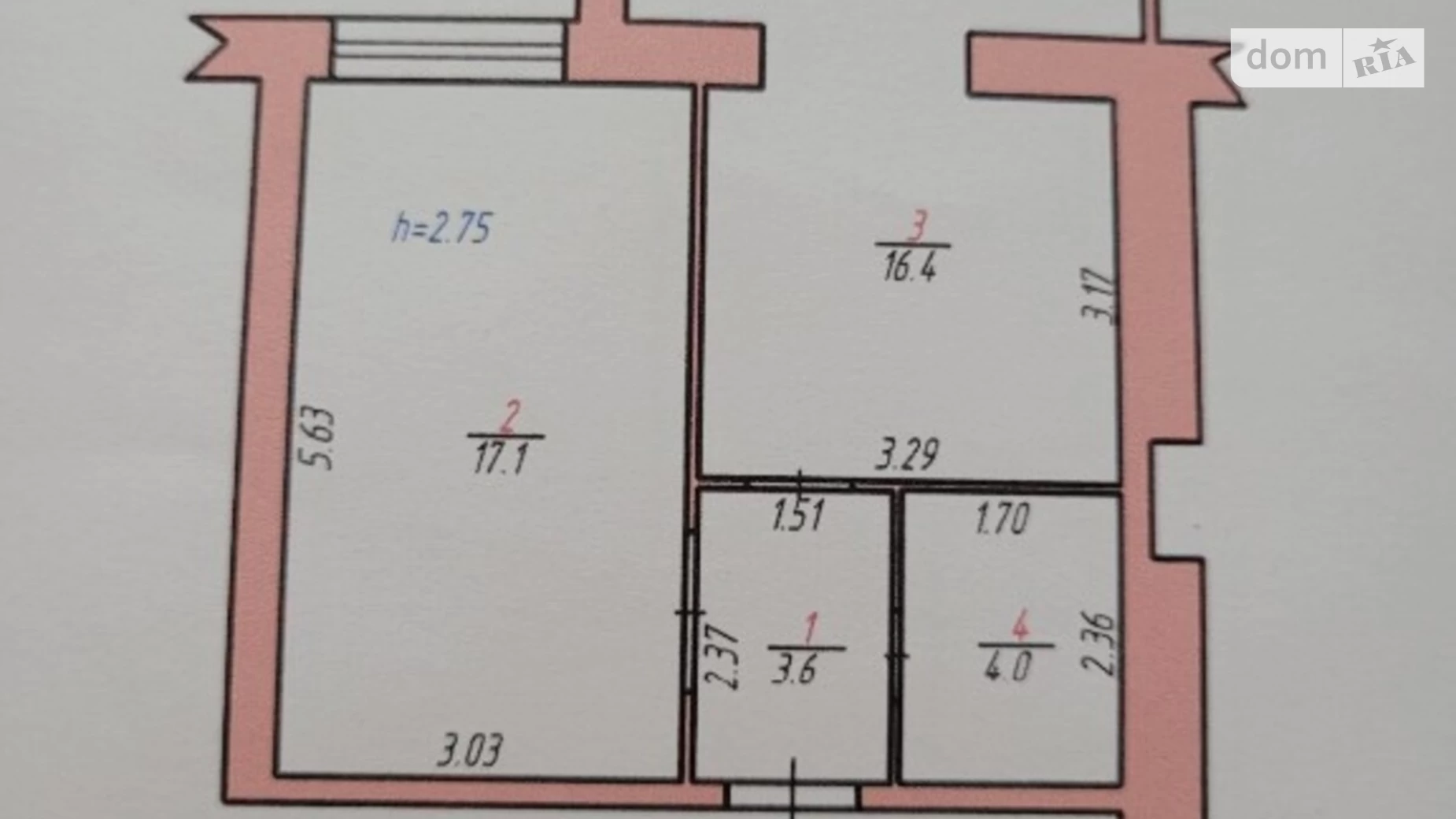 Продается 1-комнатная квартира 42 кв. м в Хмельницком, ул. Болбочана Петра, 3/2А