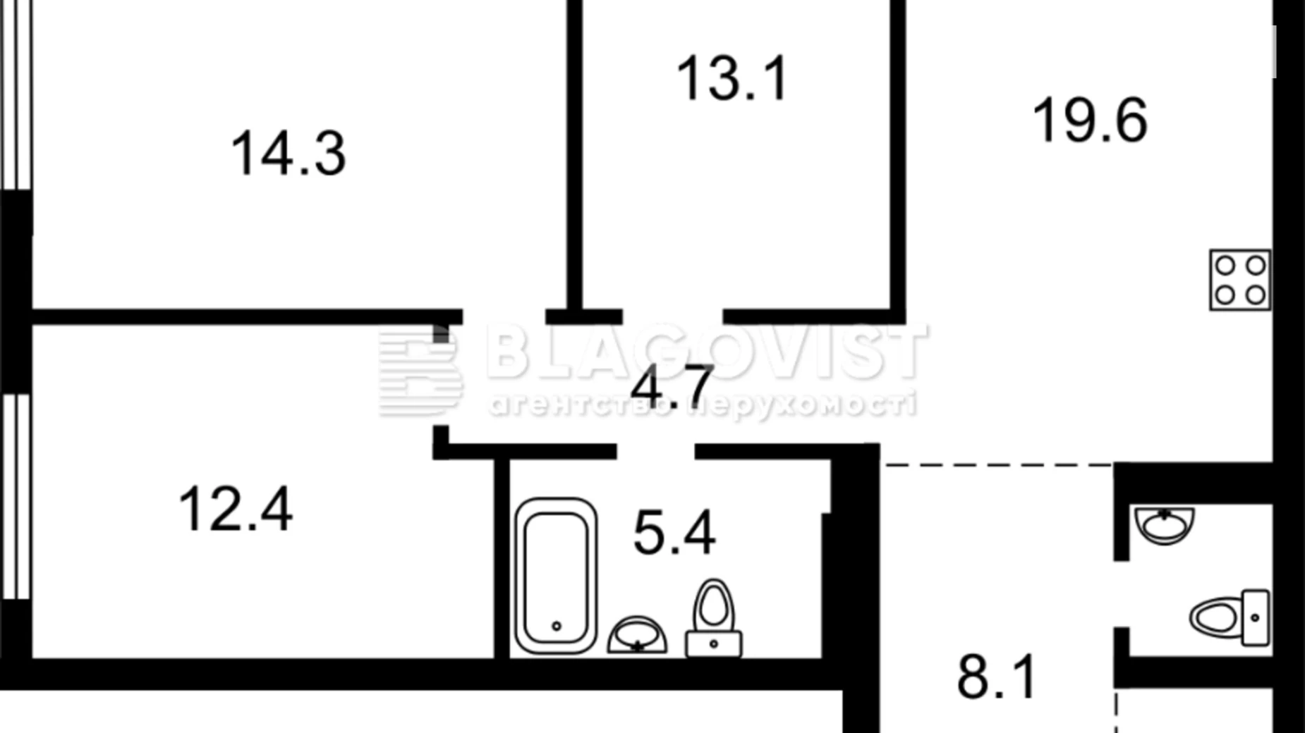 Продається 3-кімнатна квартира 83 кв. м у Києві, вул. Олександра Олеся, 4А