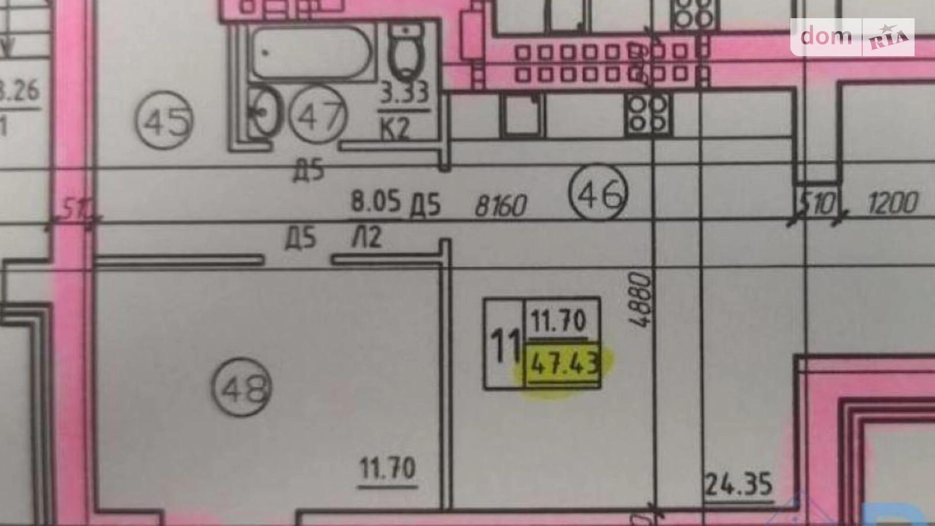 Продается 2-комнатная квартира 47 кв. м в Одессе, вул. Михаила Грушевского, 39/3