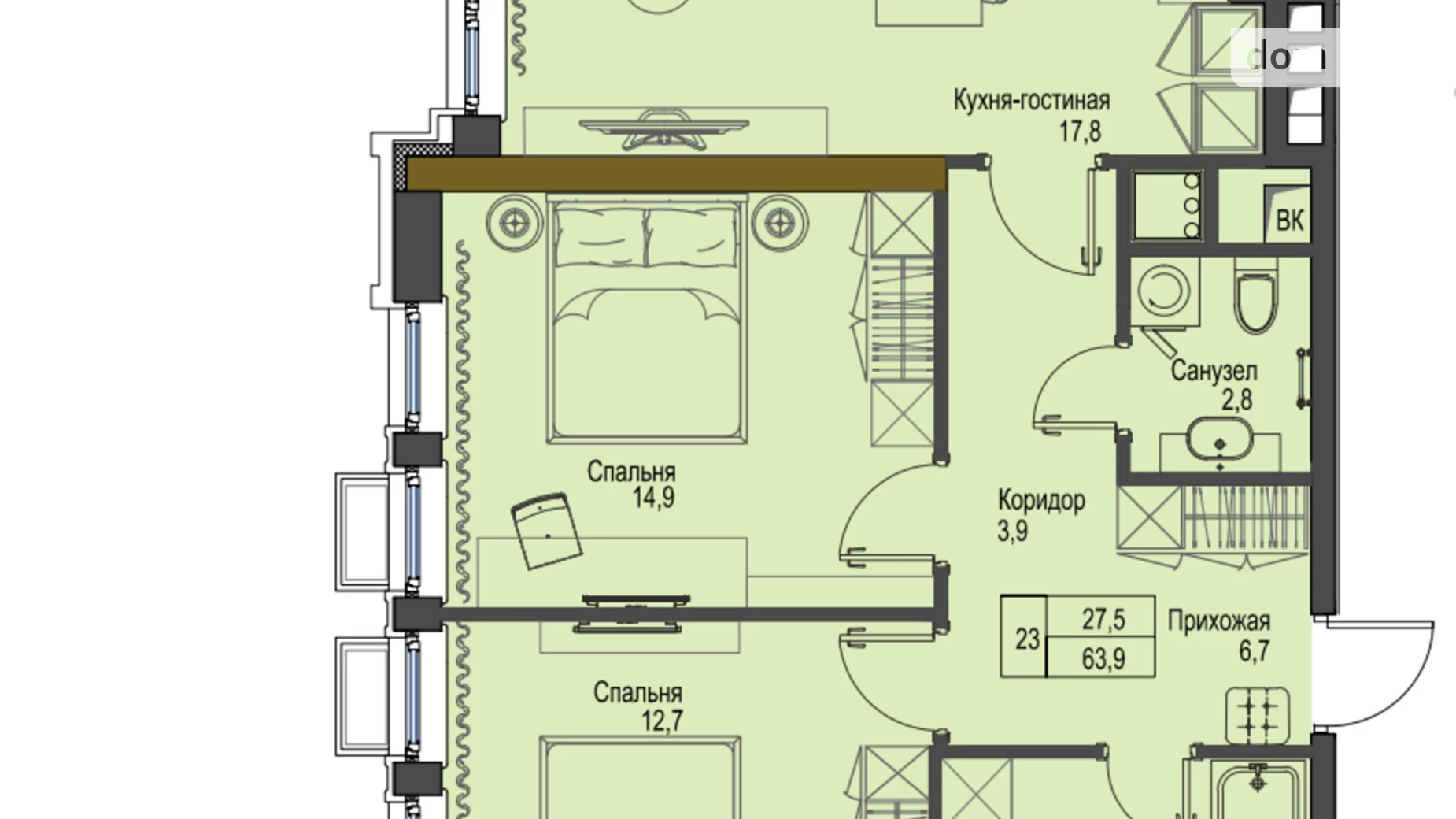 Продается 2-комнатная квартира 64 кв. м в Одессе, бул. Французский, 3 - фото 4