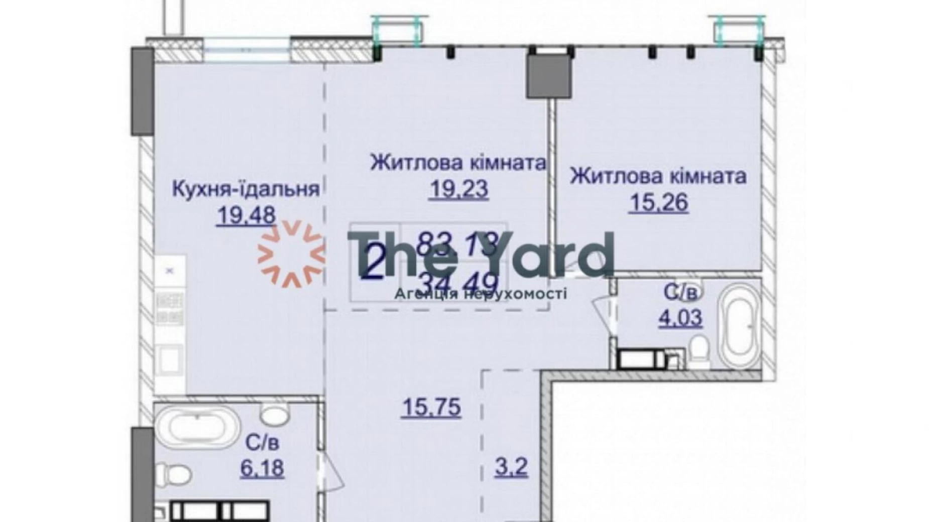 Продается 2-комнатная квартира 84 кв. м в Киеве, ул. Андрея Верхогляда(Драгомирова) - фото 2