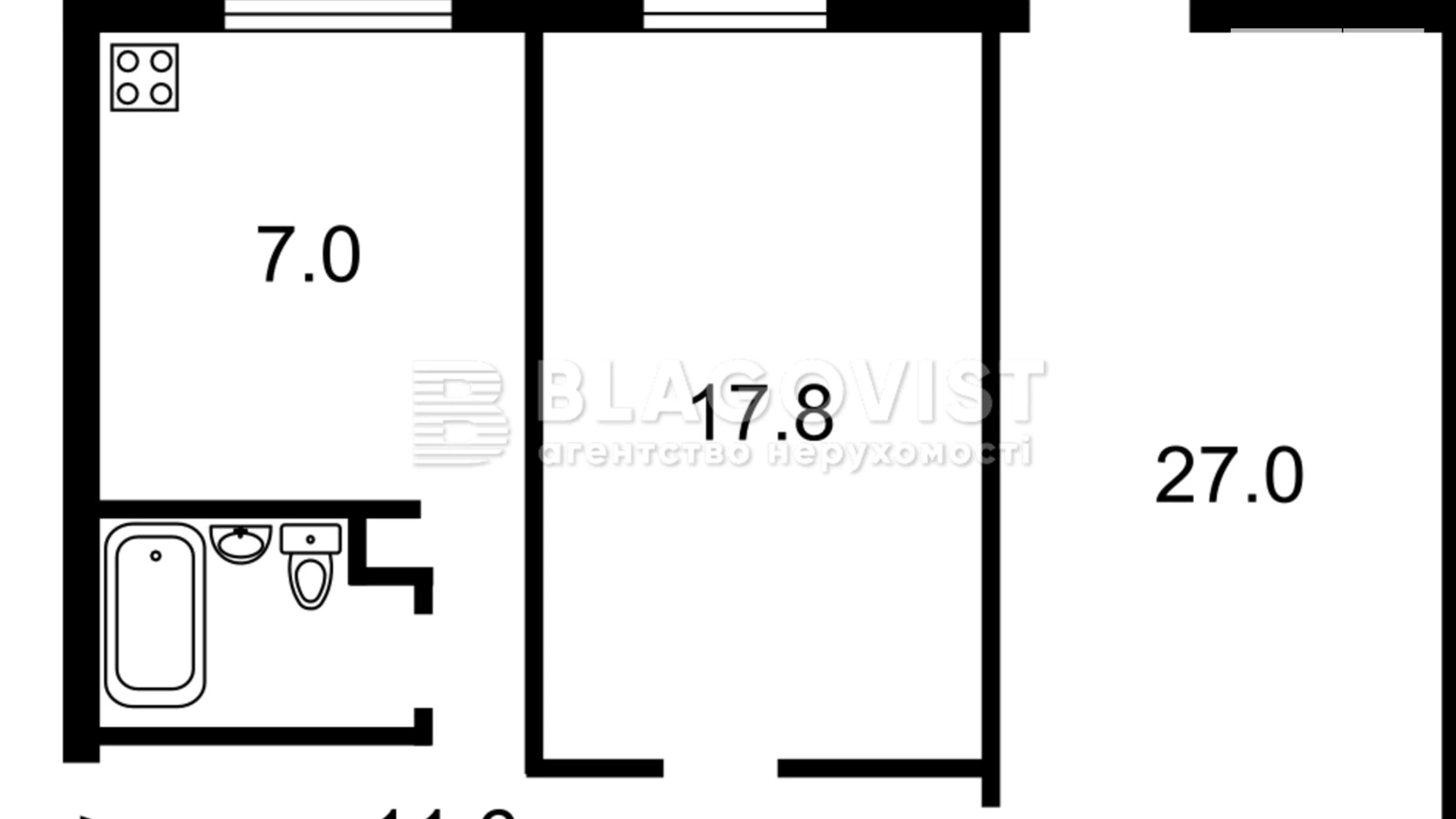 Продается 1-комнатная квартира 67 кв. м в Киеве, ул. Саксаганского, 89А