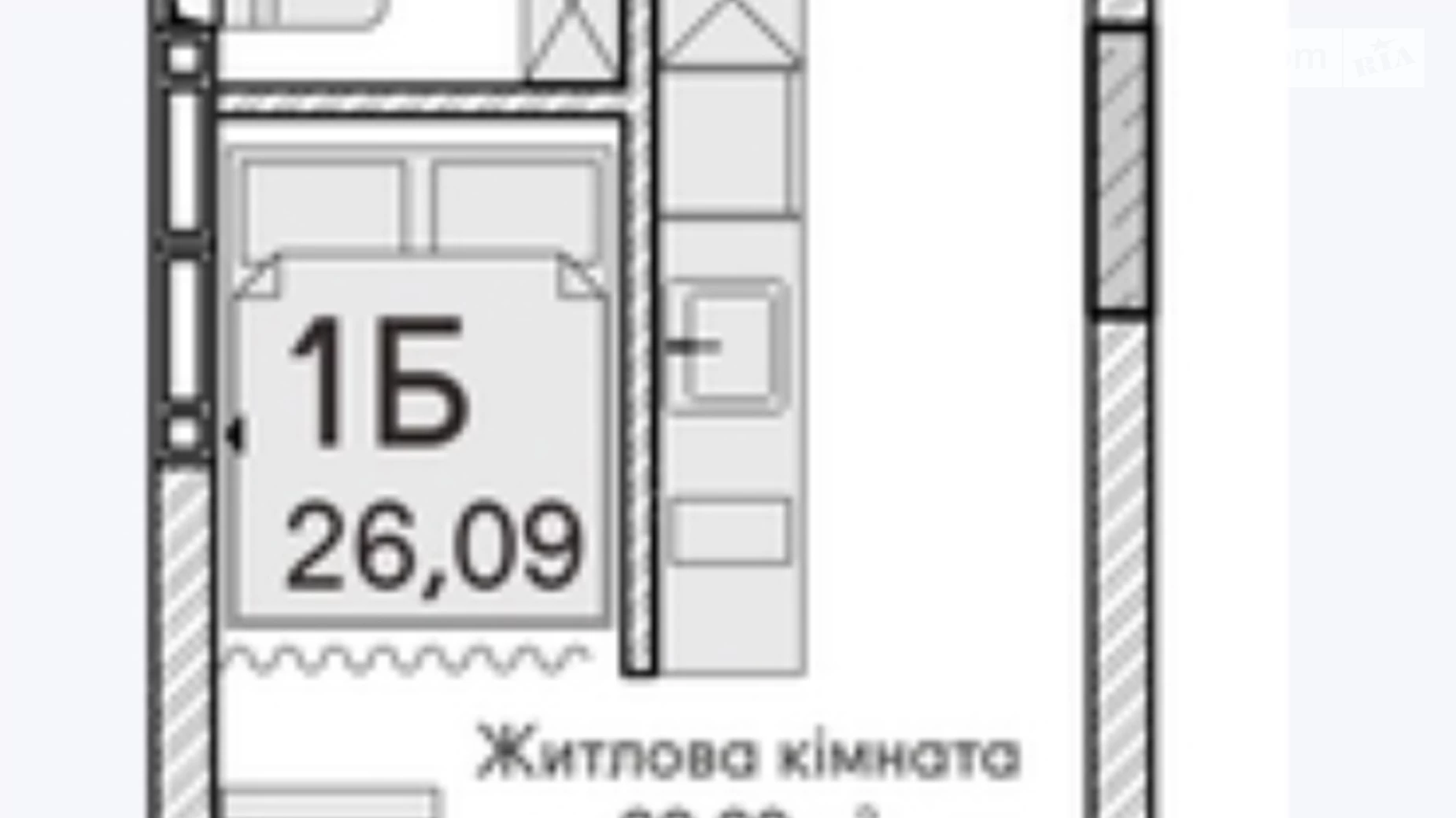 Продается 1-комнатная квартира 23 кв. м в Ирпене, ул. Достоевского, 2