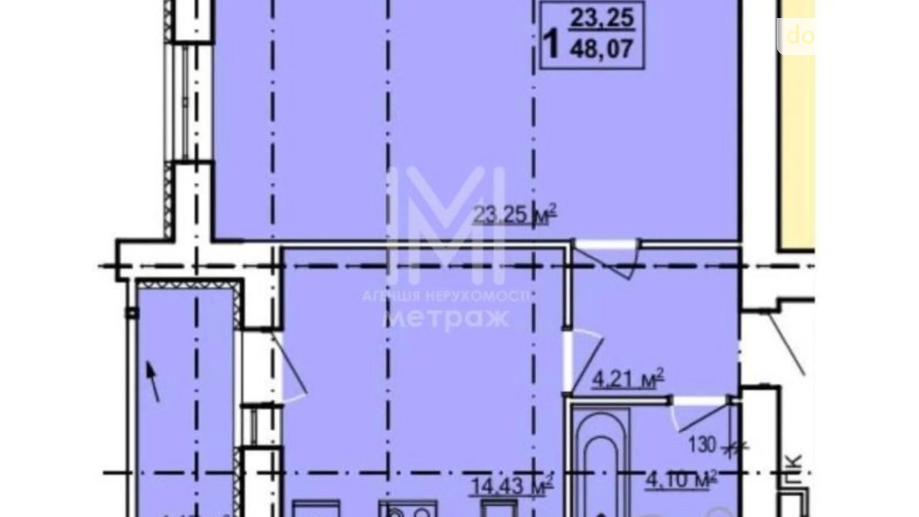 Продається 1-кімнатна квартира 48 кв. м у Харкові, просп. Героїв Харкова(Московський), 193