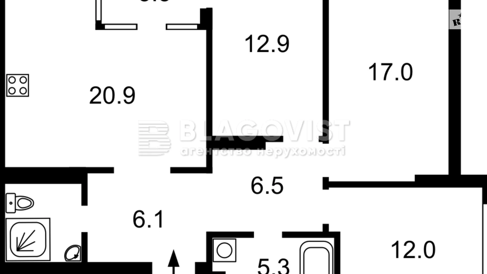 Продается 3-комнатная квартира 87 кв. м в Киеве, ул. Евгения Сверстюка, 6Г