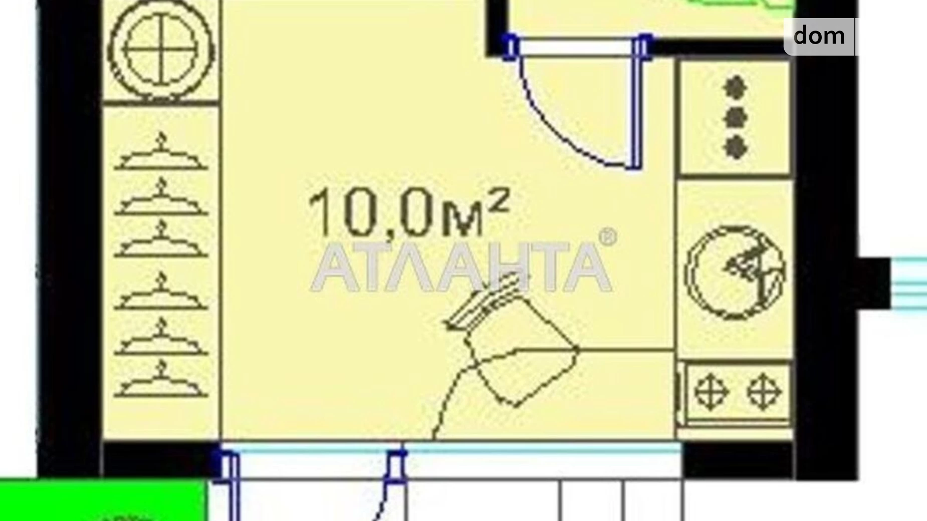 Продается 1-комнатная квартира 12.4 кв. м в Одессе, 1-й пер. Первомайський