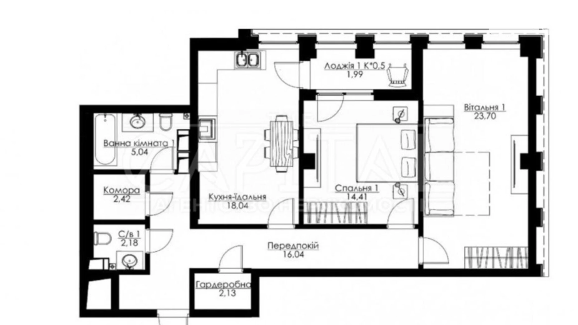 Продается 2-комнатная квартира 89 кв. м в Киеве, ул. Антоновича(Горького), 44