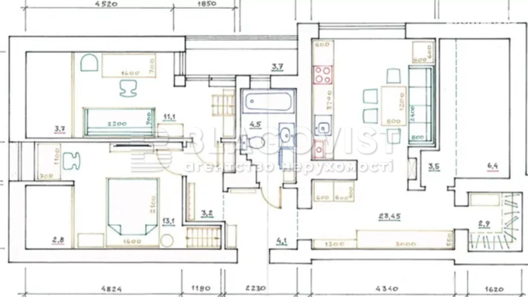 Продается 2-комнатная квартира 72 кв. м в Киеве, ул. Батумская, 9Б